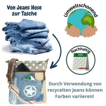 Sunsa Umhängetasche Nachhaltige Vintage Umhängetasche. Recycelte Schultertasche Bag, Vintage Stil