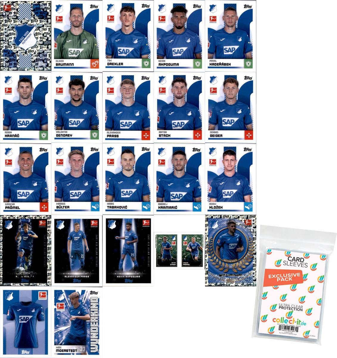 Topps Sammelkarte Bundesliga Sammelsticker 24/25 Mannschaftspaket TSG HOFFENHEIM+Sleeves