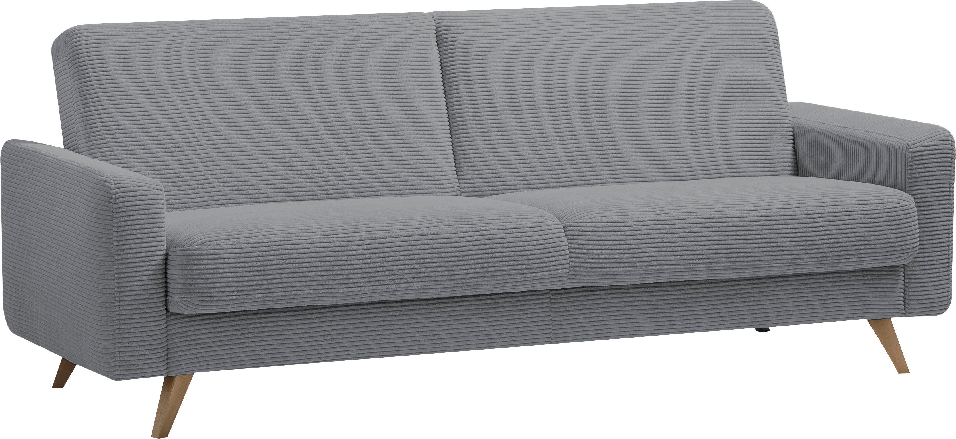 exxpo - fashion und Samso, sofa Bettfunktion grey 3-Sitzer Bettkasten Inklusive