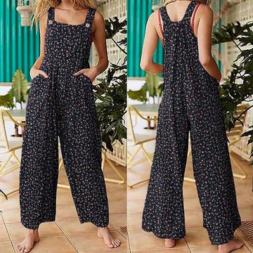 FIDDY Jumpsuit Jumpsuits für Damen, lockere Übergröße, Overall, Latzhose, leger