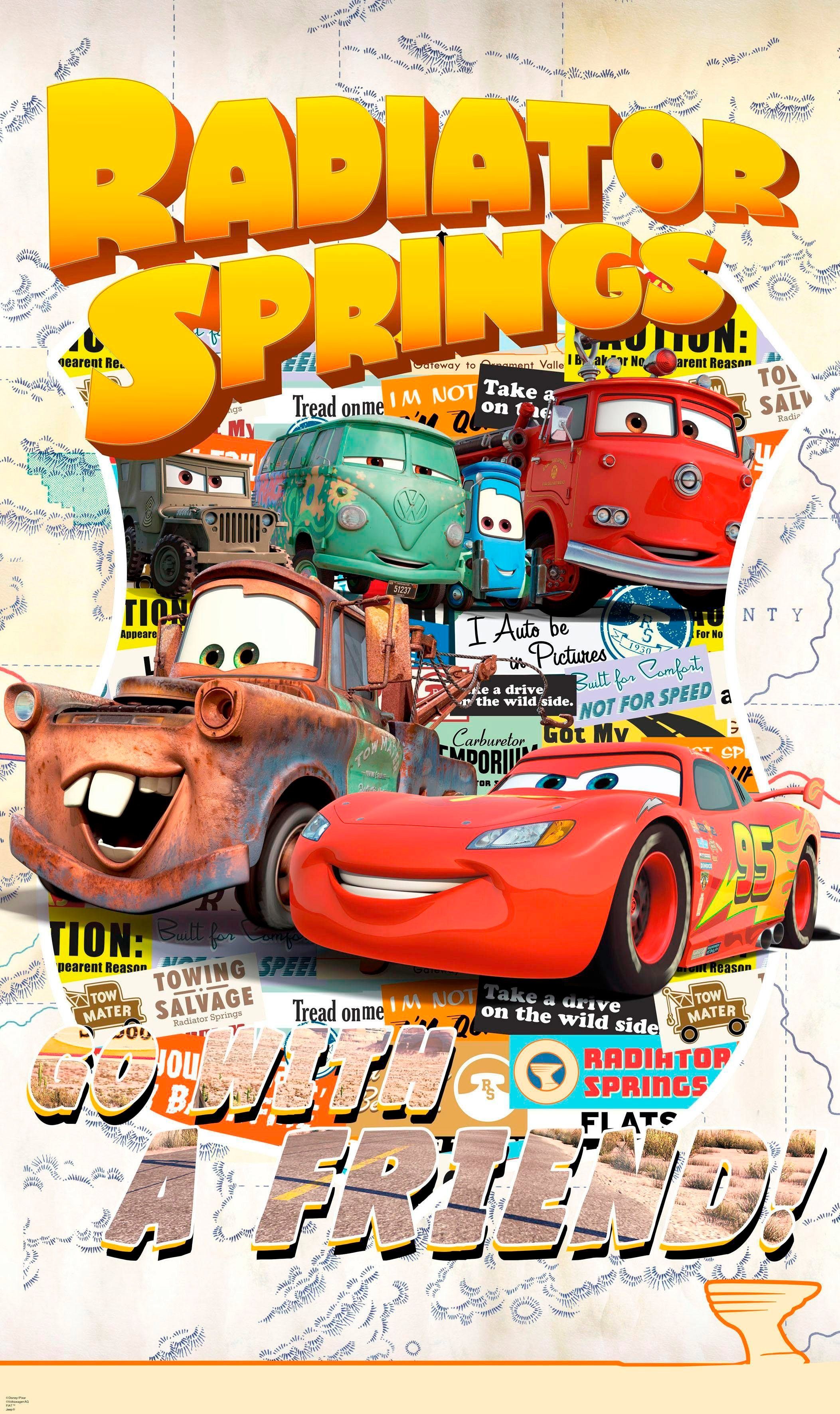 Komar Vliestapete Digitaldruck Vlies - Cars Take The Open Road - Größe 120 x 200 cm, glatt, bedruckt, (1 St), Kinderzimmer