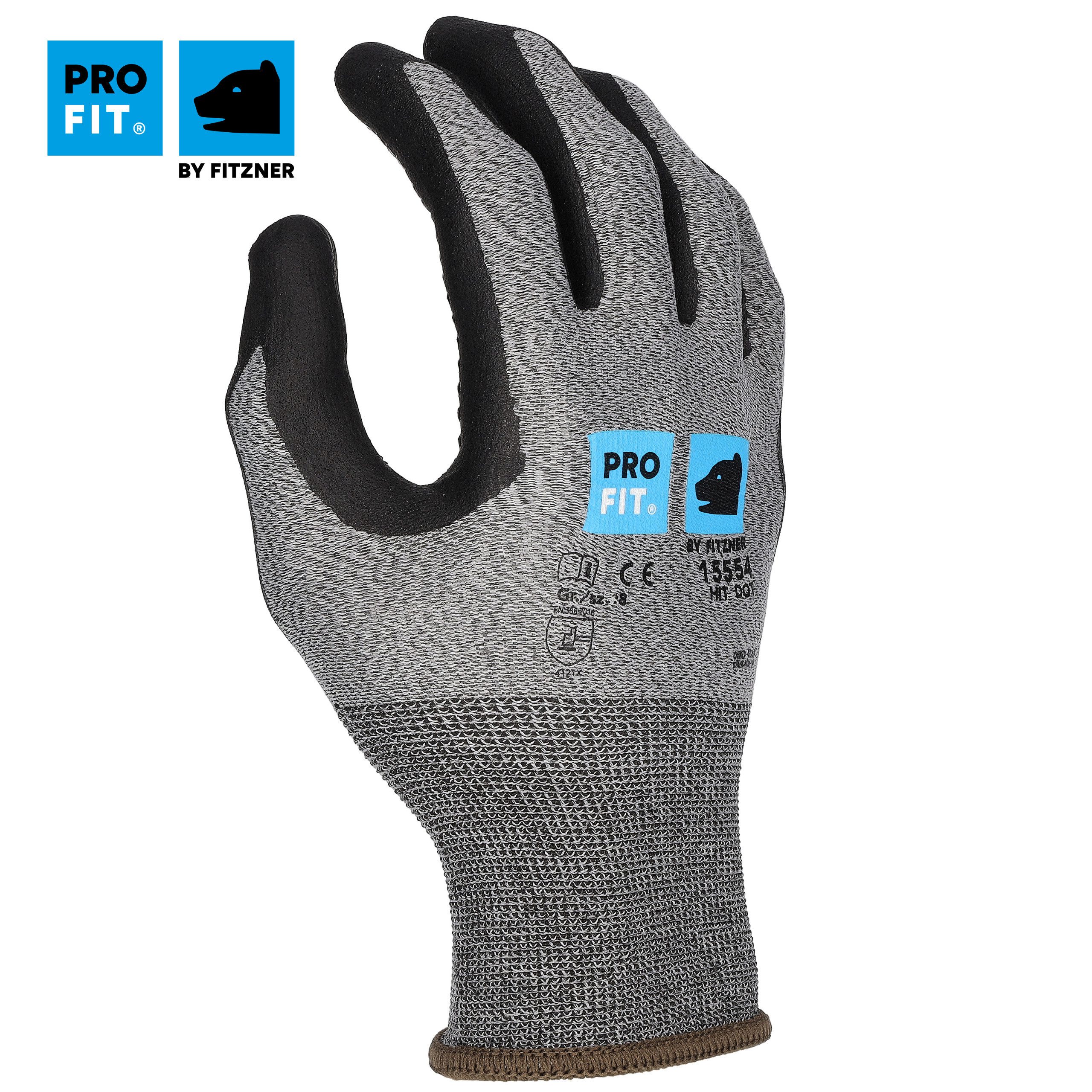 PRO FIT Montage-Handschuhe Hit Dot, Nitrilschaum, Punktbenoppung, Arbeitshandschuhe (12, Paar) angenehmer Tragekomfort, atmungsaktiv, hervorragendes Tastgefühl
