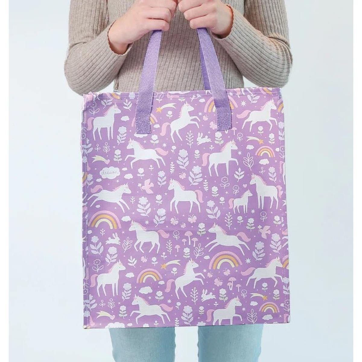 Shopper Einhorn Einkaufshopper Tasche recycelt lila Kinder Einkaufstasche