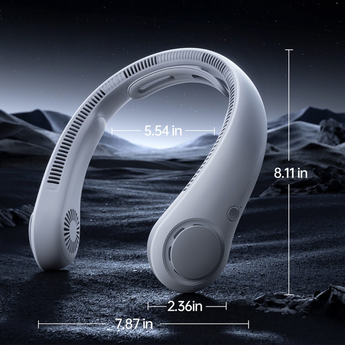 Jisulife Akku-Ventilator Nackenventilator 4, 5000mAh Nackenventilator mit flexiblem Silikondesign