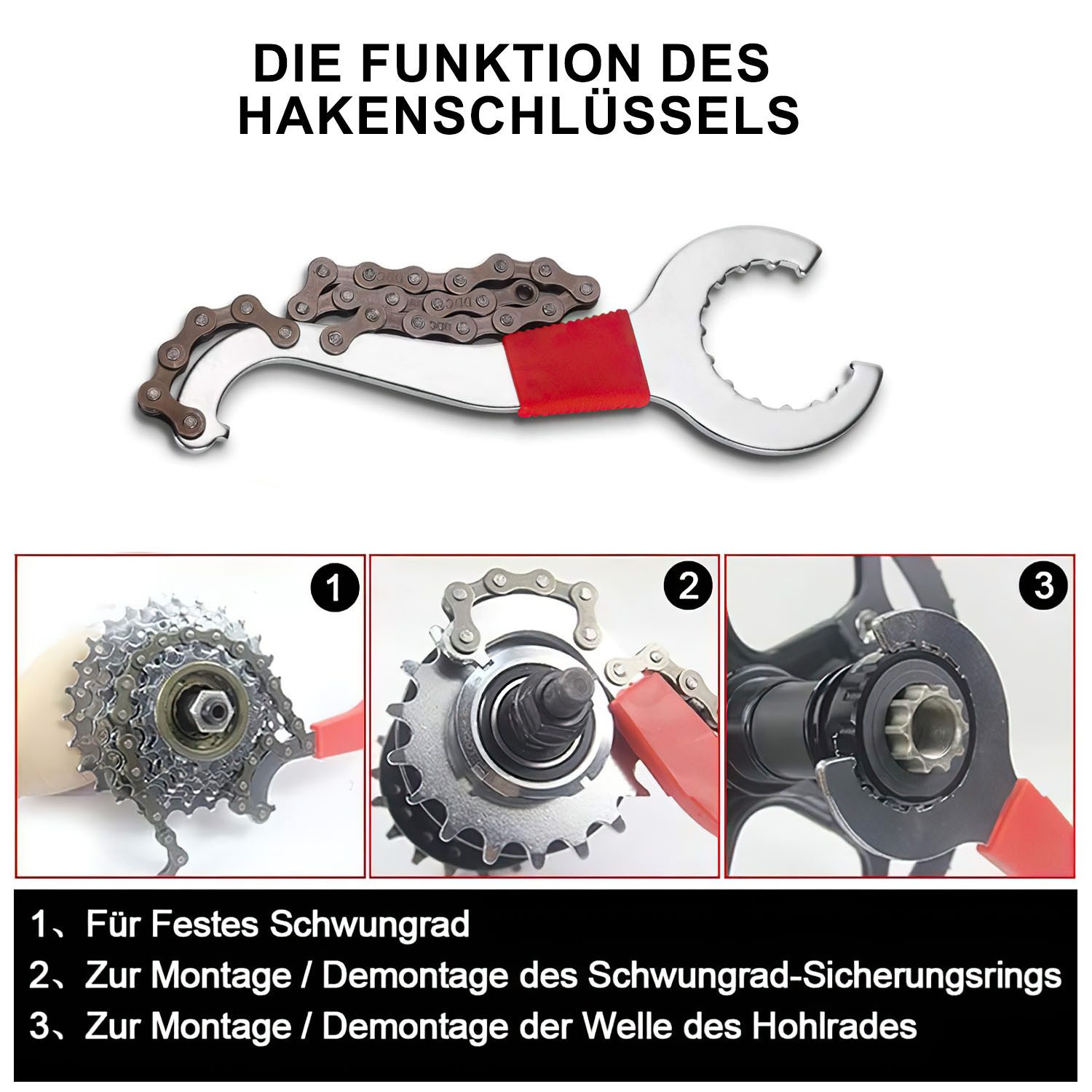 HEYHIPPO Bicycle Repair Kit, 10-Piece Bicycle Repair Tool Set, Chain Cutter Disassembly Tool, 10-Piece Chain Wrench, Chain Breaking Tool with Ergonomic Handle Design, Mountain Bike Tool Set, Chain Fixing, Bottom Bracket Gear Disassembly