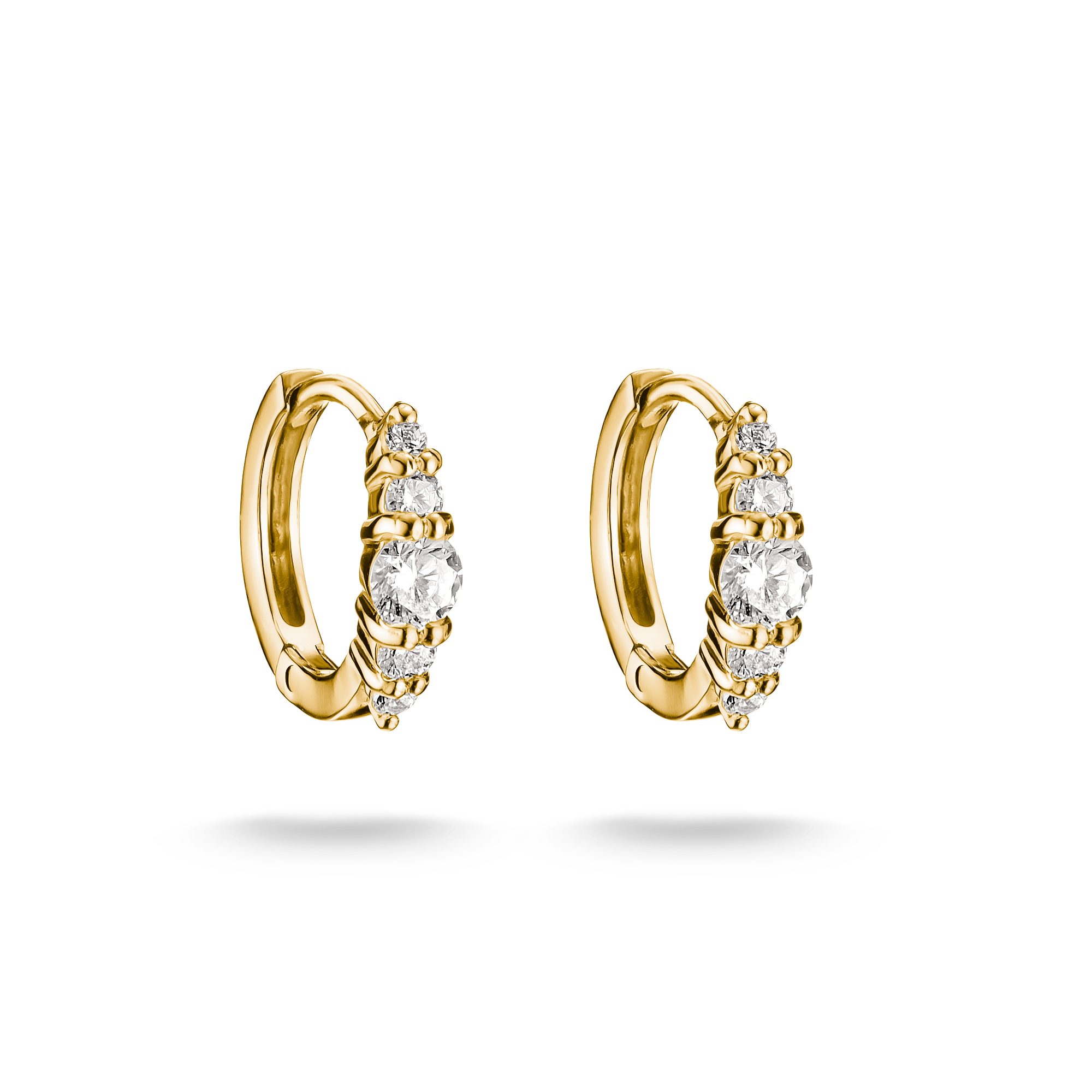 THOMAS SABO Paar Creolen gelbgoldfarben mit Zirkonia, mit Zirkonia (synth)