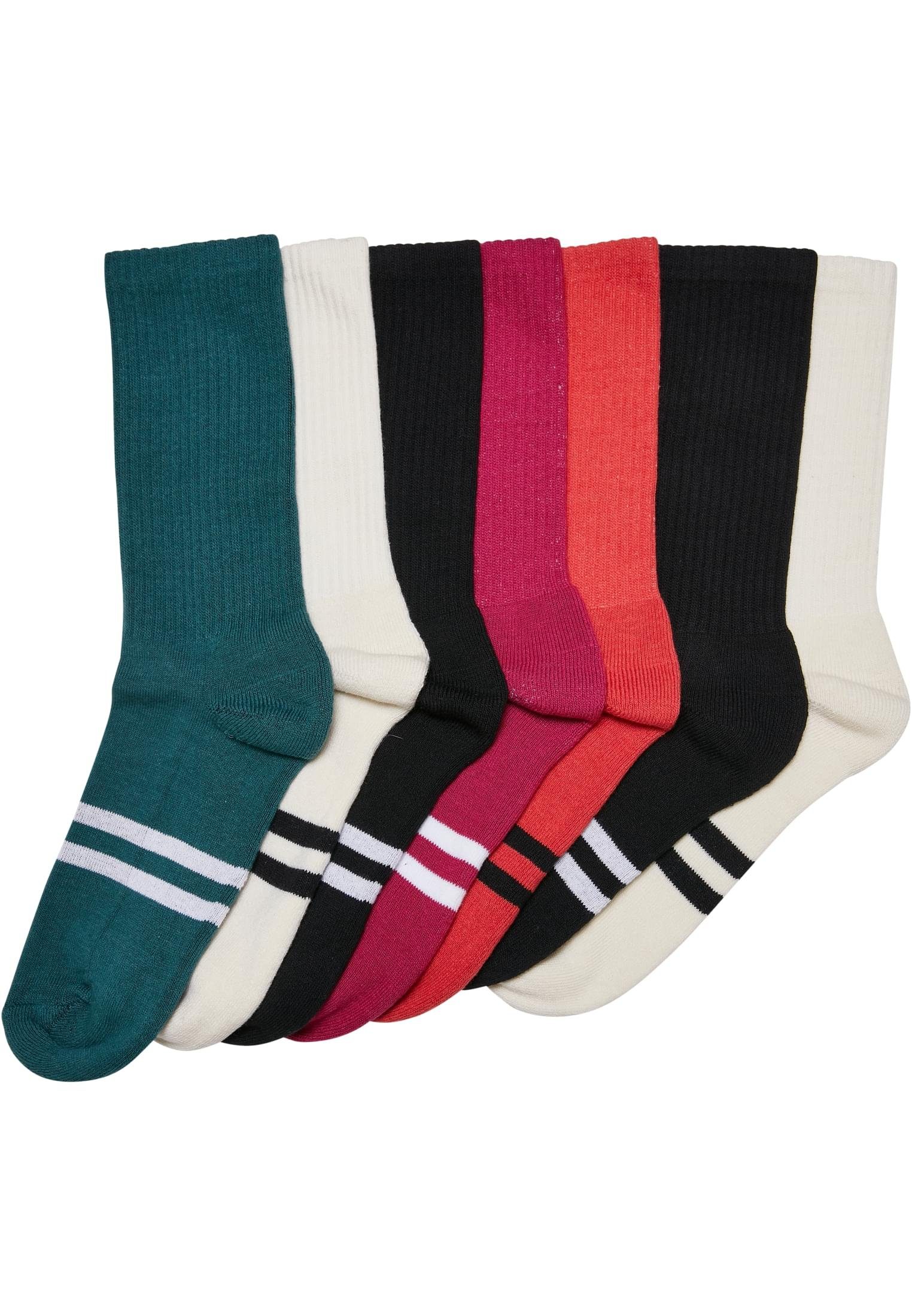 URBAN CLASSICS Freizeitsocken Accessoires Double Stripes Socks 7-Pack (1-Paar) wintercolor