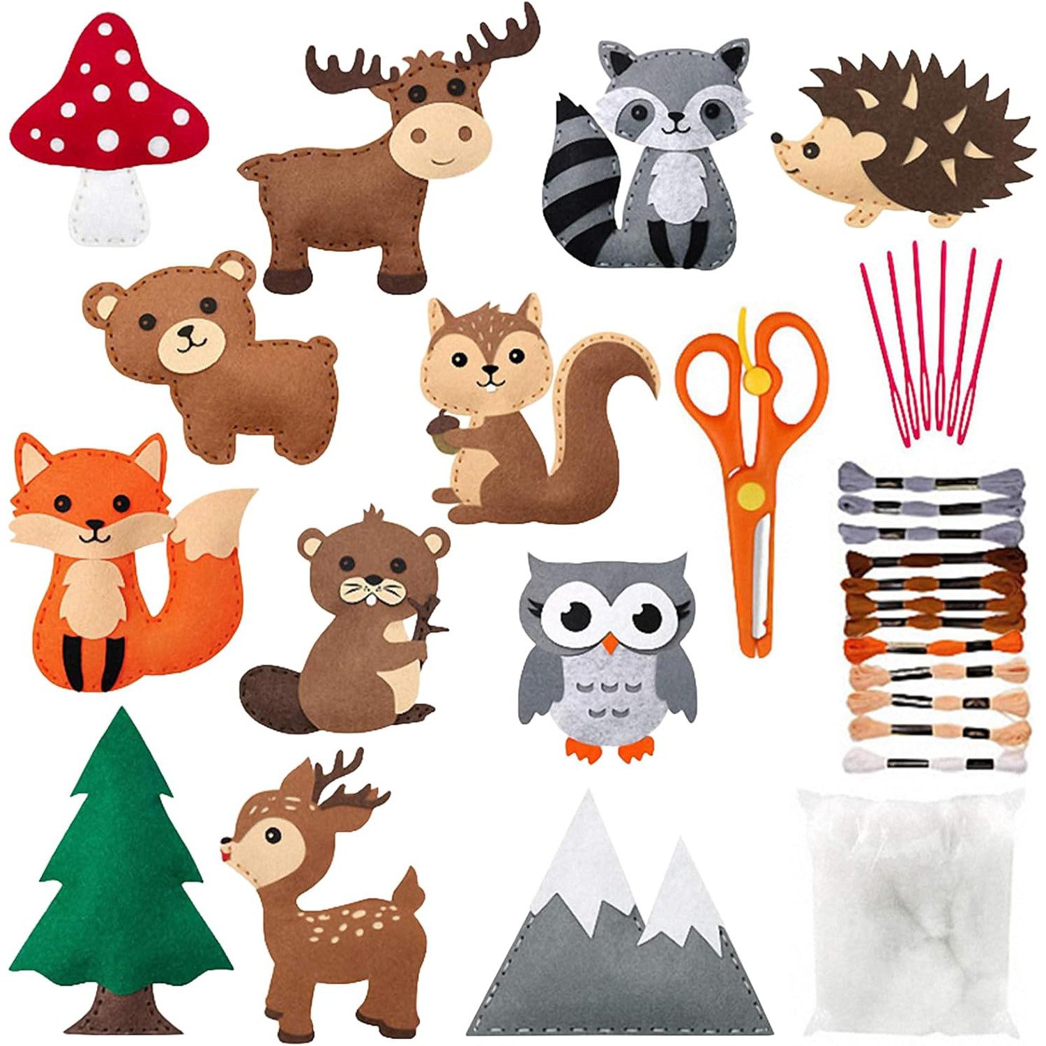 STILVORA Kreativset 12er-set Bastelset Kinder,Lernspielzeug Filz,DIY-Tier N günstig online kaufen