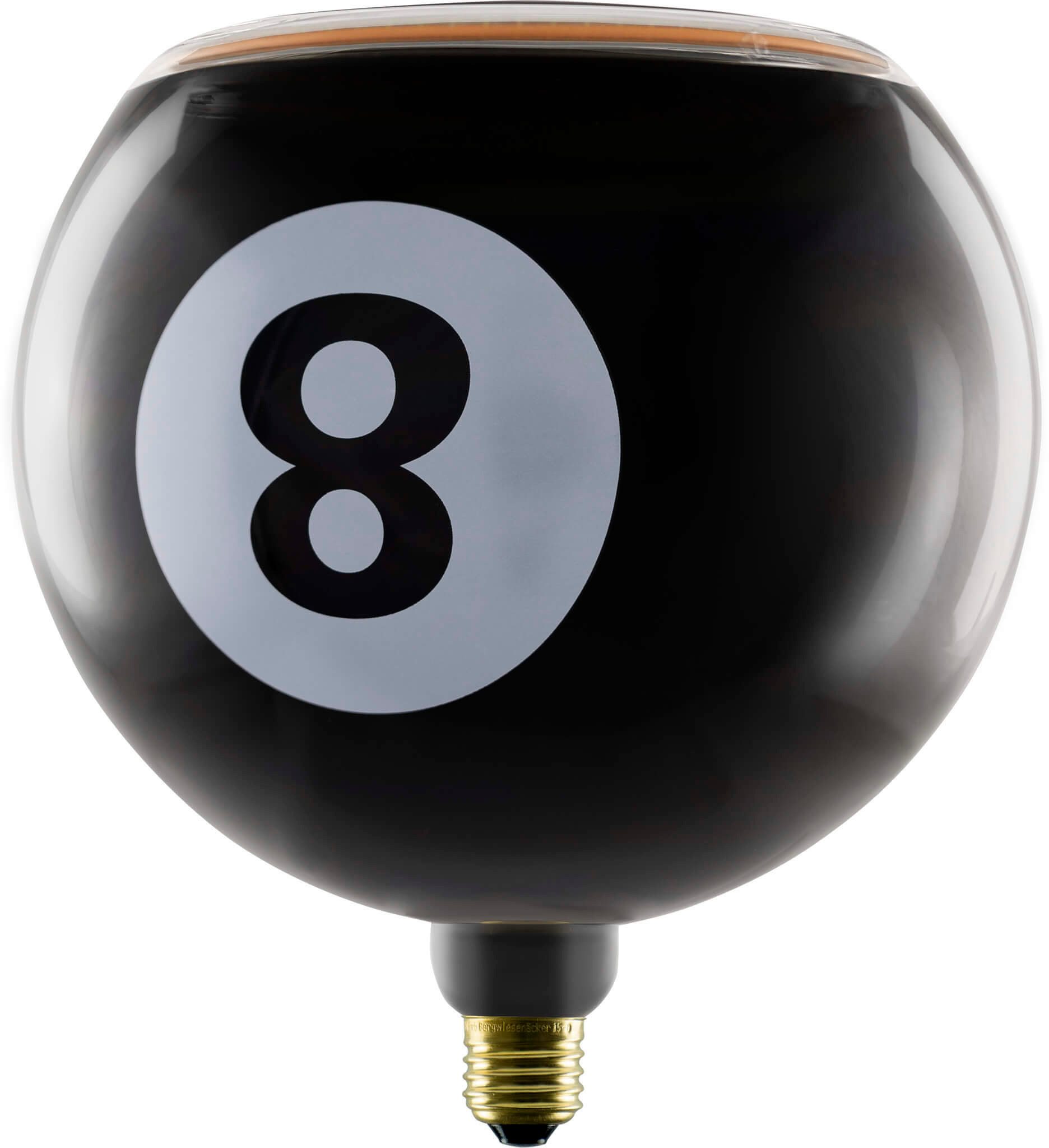 SEGULA LED-Leuchtmittel LED Floating Billard 200 black 8, E27, 1 St., Extra-Warmweiß, handmade