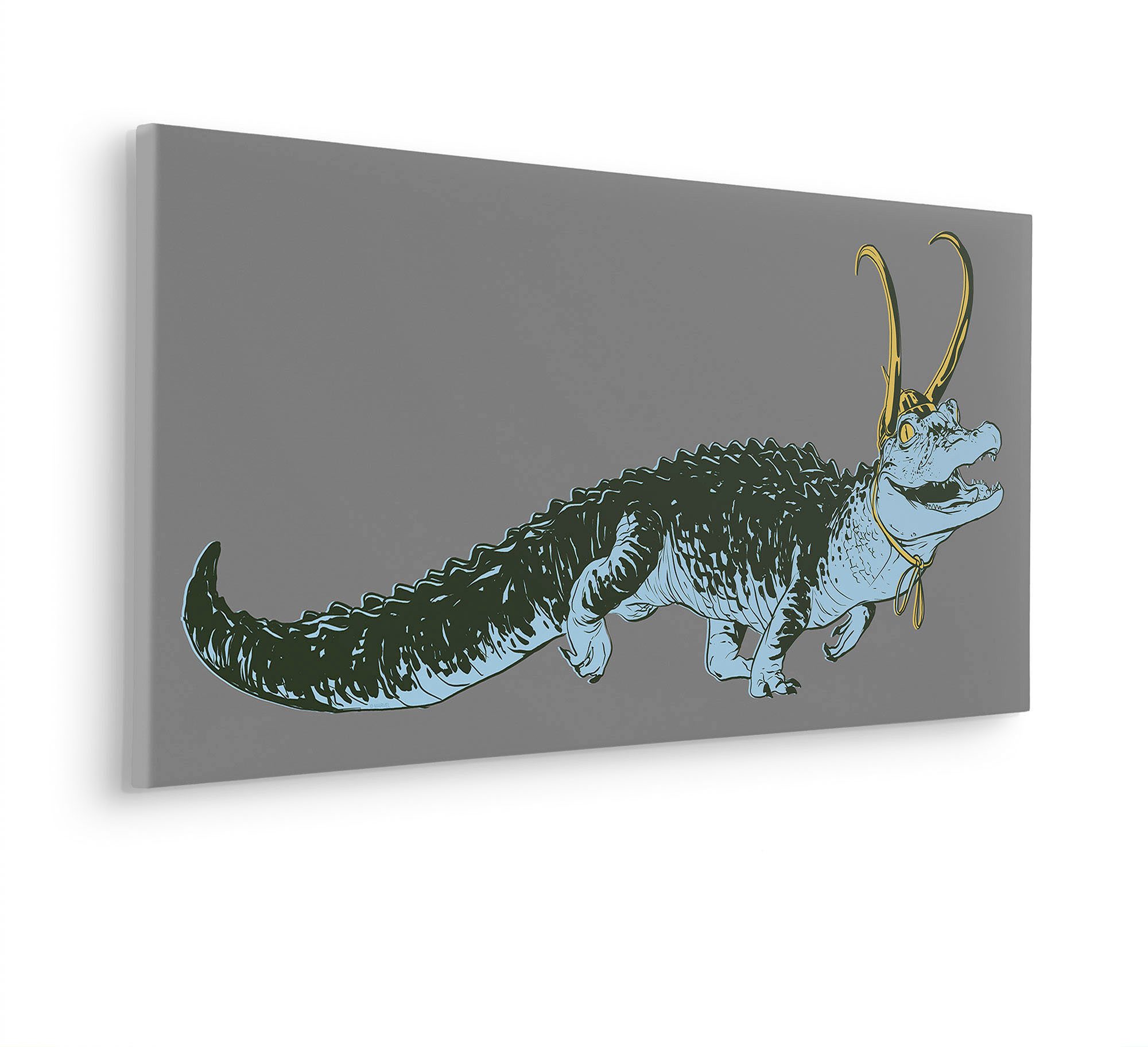 Komar Leinwandbild Loki Alligator Variance - Größe 90 x 40 cm, Disney (1 St), Keilrahmenbild mit Echtholzrahmen, Kinderzimmer