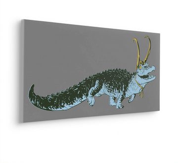 Komar Leinwandbild Keilrahmenbild - Loki Alligator Variance - Größe 90 x 40 cm, Disney (1 St)