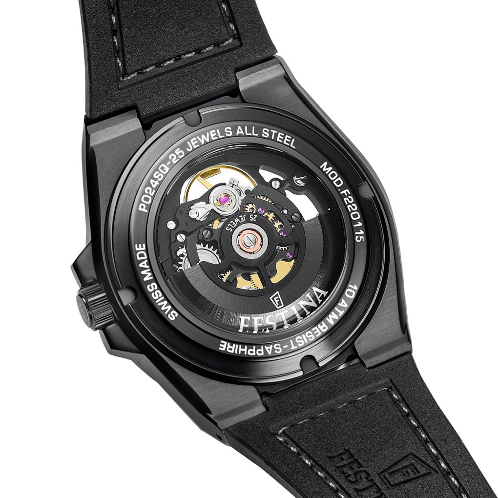 Festina Automatikuhr Automatic F22015_1, Armbanduhr, Herrenuhr, Swiss Made, Mechanische Uhr, Lederarmband