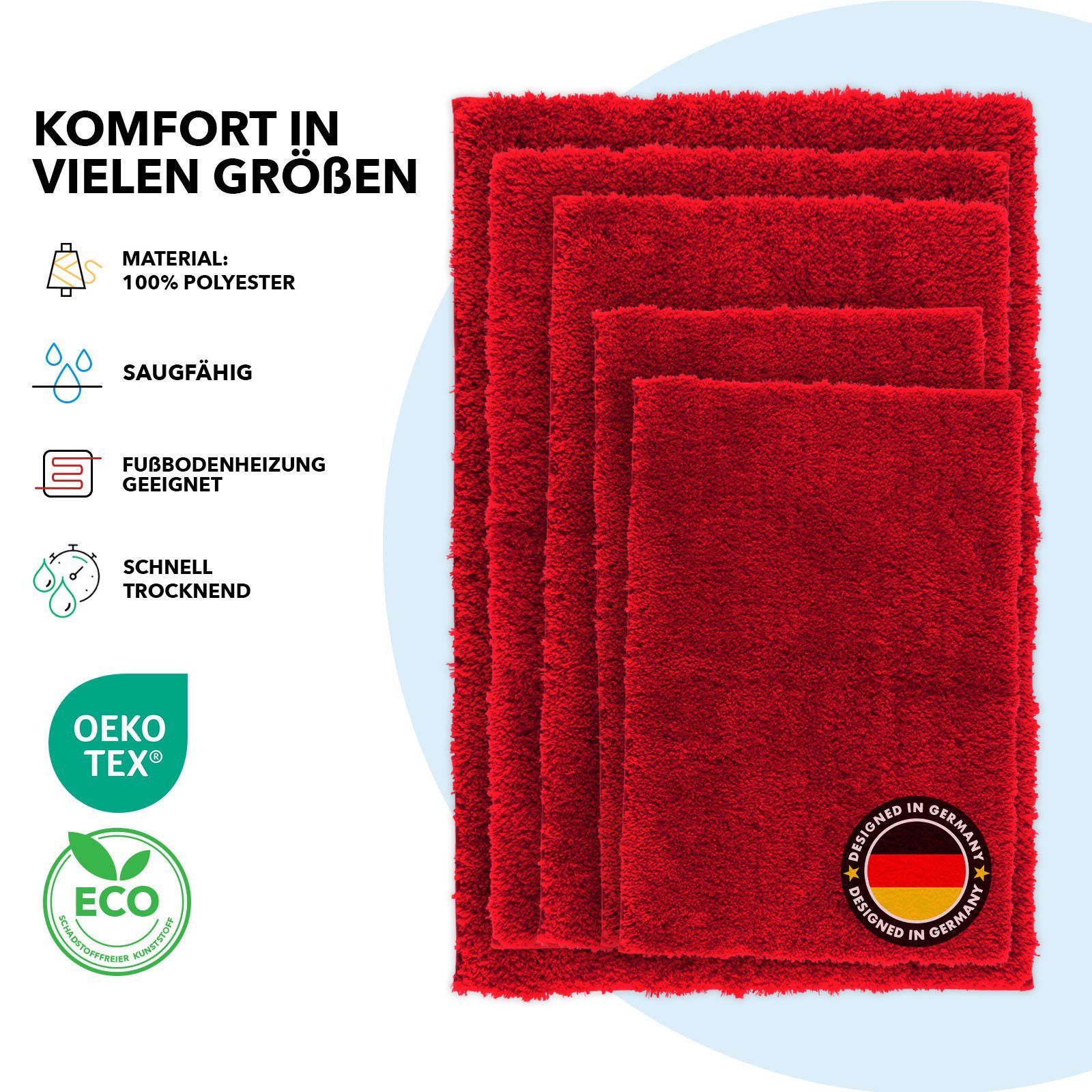 Floordirekt Badematte Sky Extra weich & saugstark, Fußbodenheizung geeignet, Hochflor, Höhe 30 mm, Rutschhemmende Rückseite, Waschmaschinen & Trockner geeignet, – Bild 5 von 5