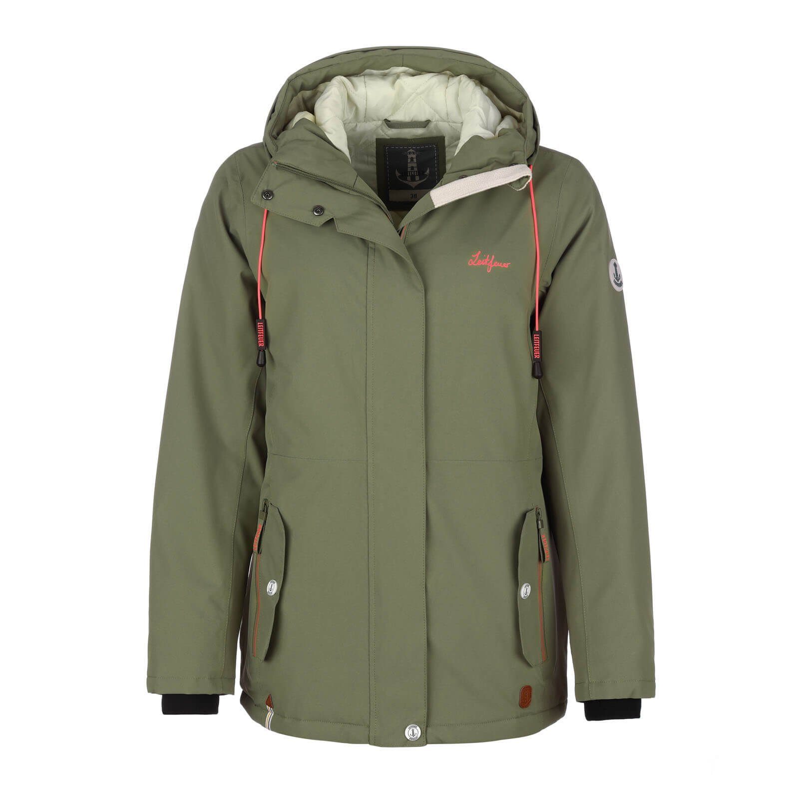 Leitfeuer Funktionsjacke Damen Outdoor-Jacke Rautenstepp-Futter khaki und - wasserdicht atmungsaktiv