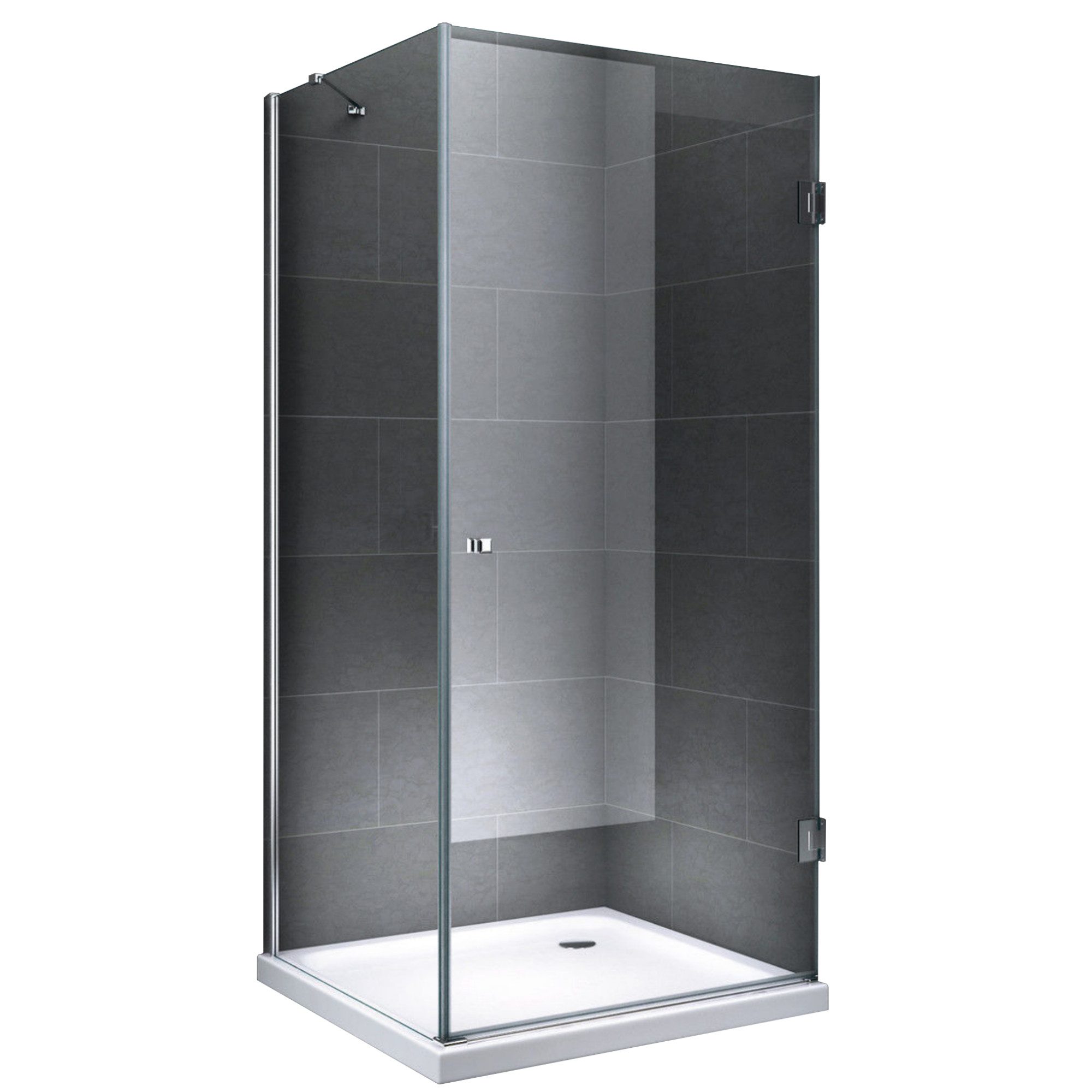 Fischer und Adamek Eckdusche Duschkabine EckDuschabtrennung Duschtasse Duschtür Eger, BxT: 80x80 cm, Teilsatiniert – Bild 5 von 5
