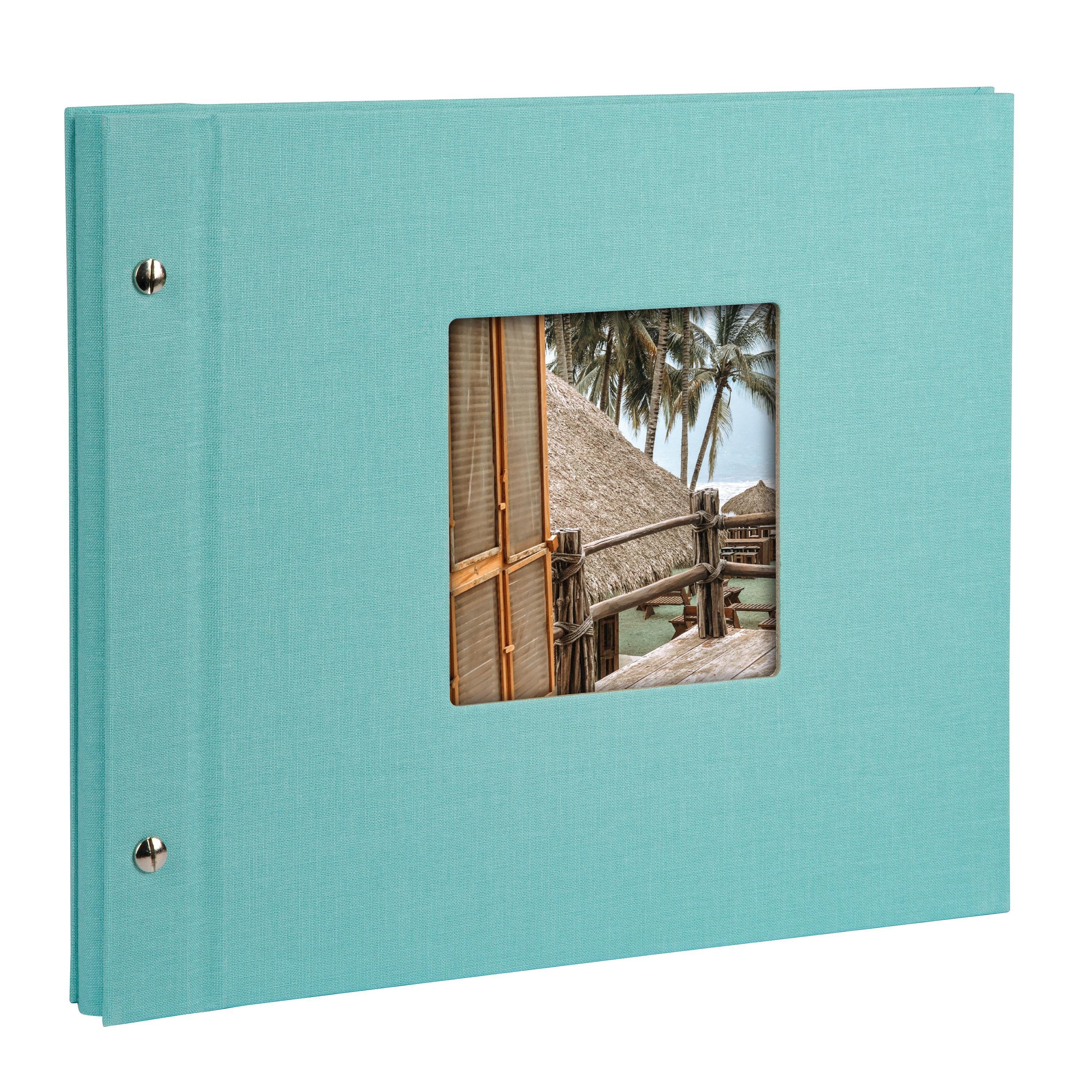 Goldbuch Fotoalbum 26 507 Schraubalbum Trend aqua 40 schwarze Seiten