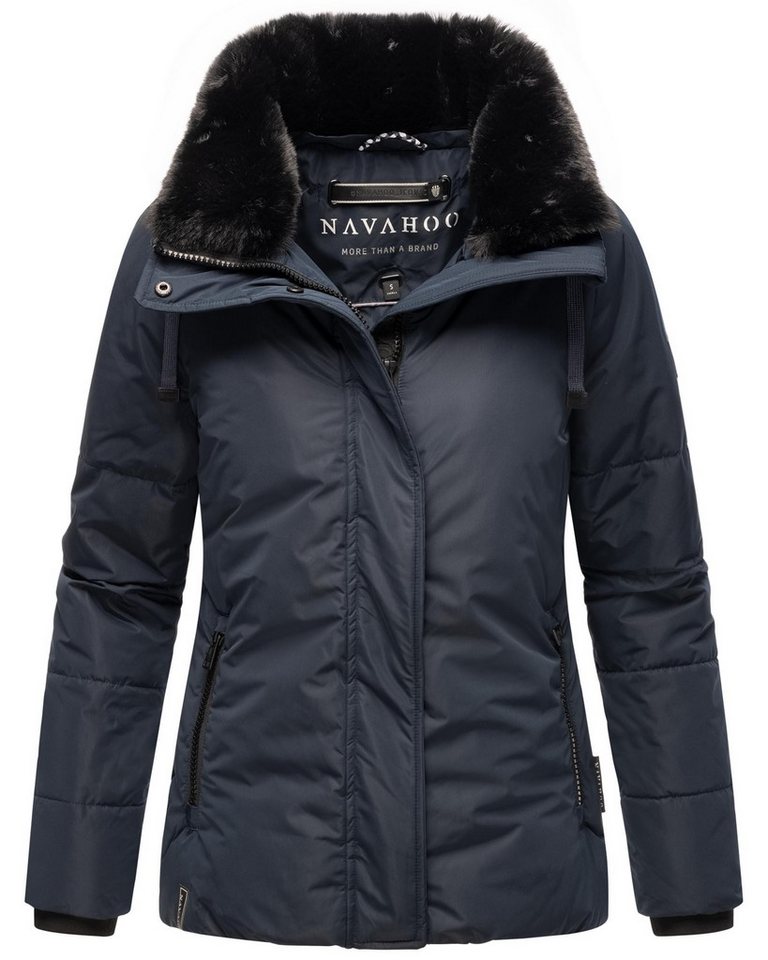 Navahoo Winterjacke Frostii XIV modische Damen Winter Steppjacke mit Kunstfellkragen