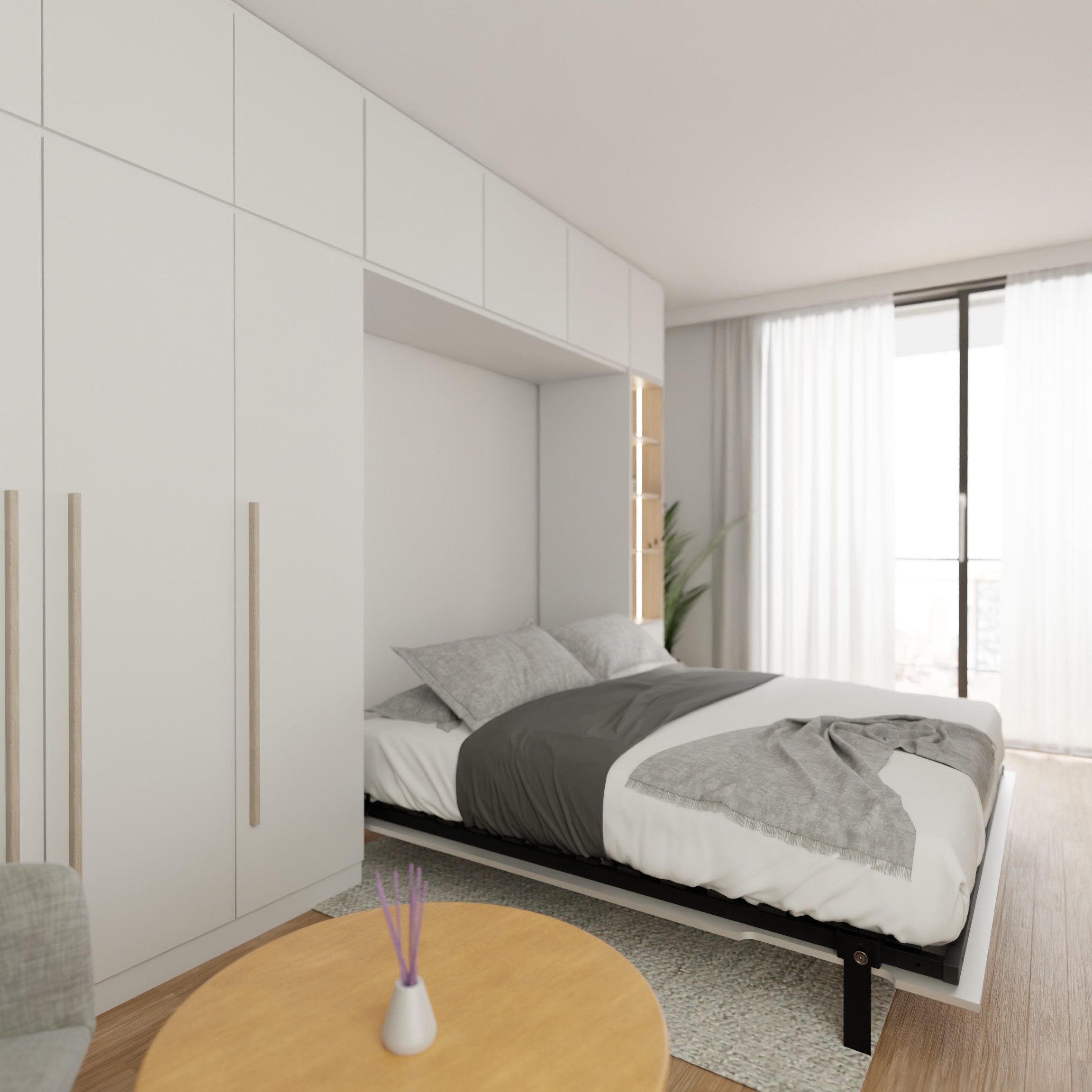 WallBedKing Schrankbett Morphy Schrankbett Integrated-Wandbett-Rahmen – Modulares - Vertical