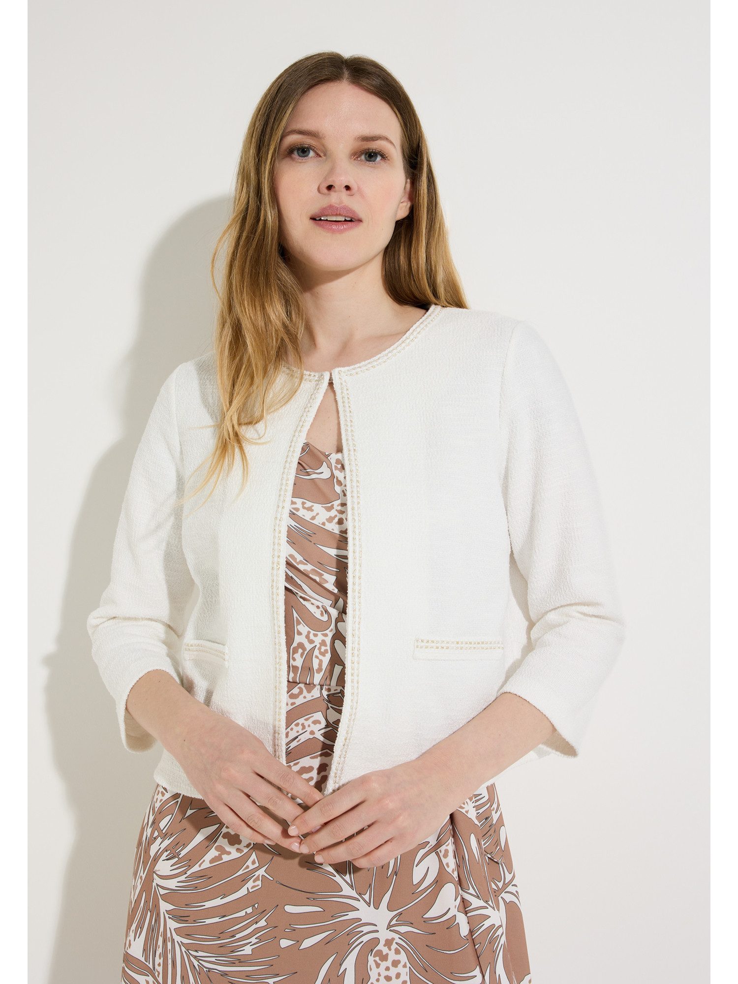 MORE&MORE Funktions-Kapuzensweatjacke kurze 3/4 Arm Jerseyjacke, Zier-Glanz günstig online kaufen