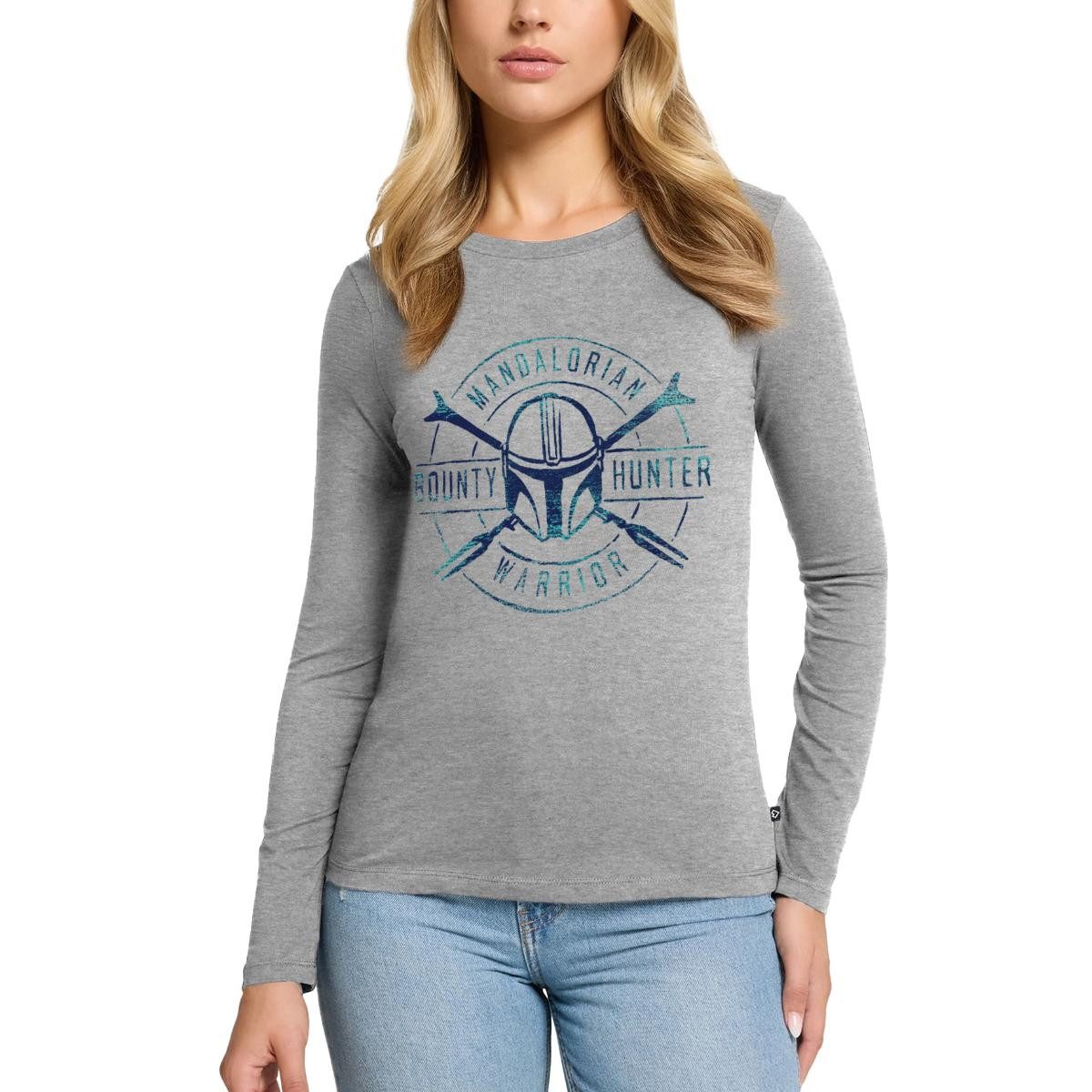 Spreadshirt T-Shirt Star Wars: Mandalorian Bounty Hunter Warrior Premium Langarmshirt Dame (1-tlg)