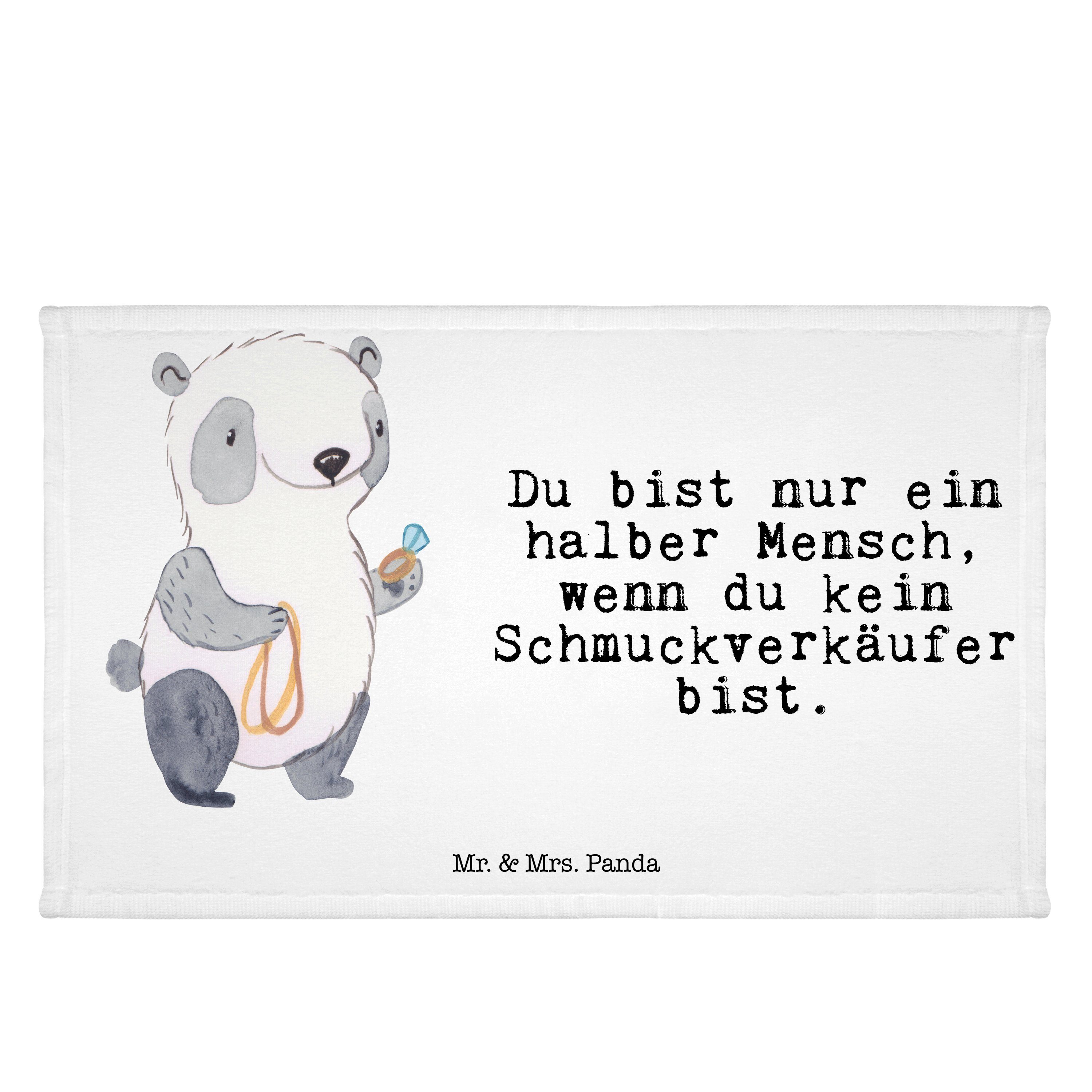 Mr. Herz - Eröffnung, Geschenk, (1-St) Weiß mit Kol, Handtuch - Mrs. Schmuckverkäufer shopping, & Panda