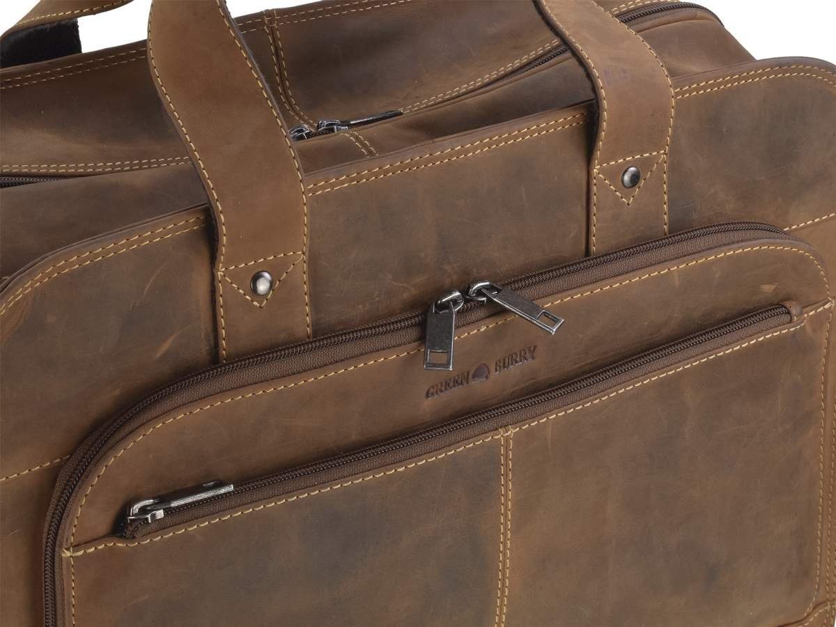 Greenburry Aktentasche Vintage, Businesstasche, Herren, mit Notebookfach Rolltasche, Damen, für für