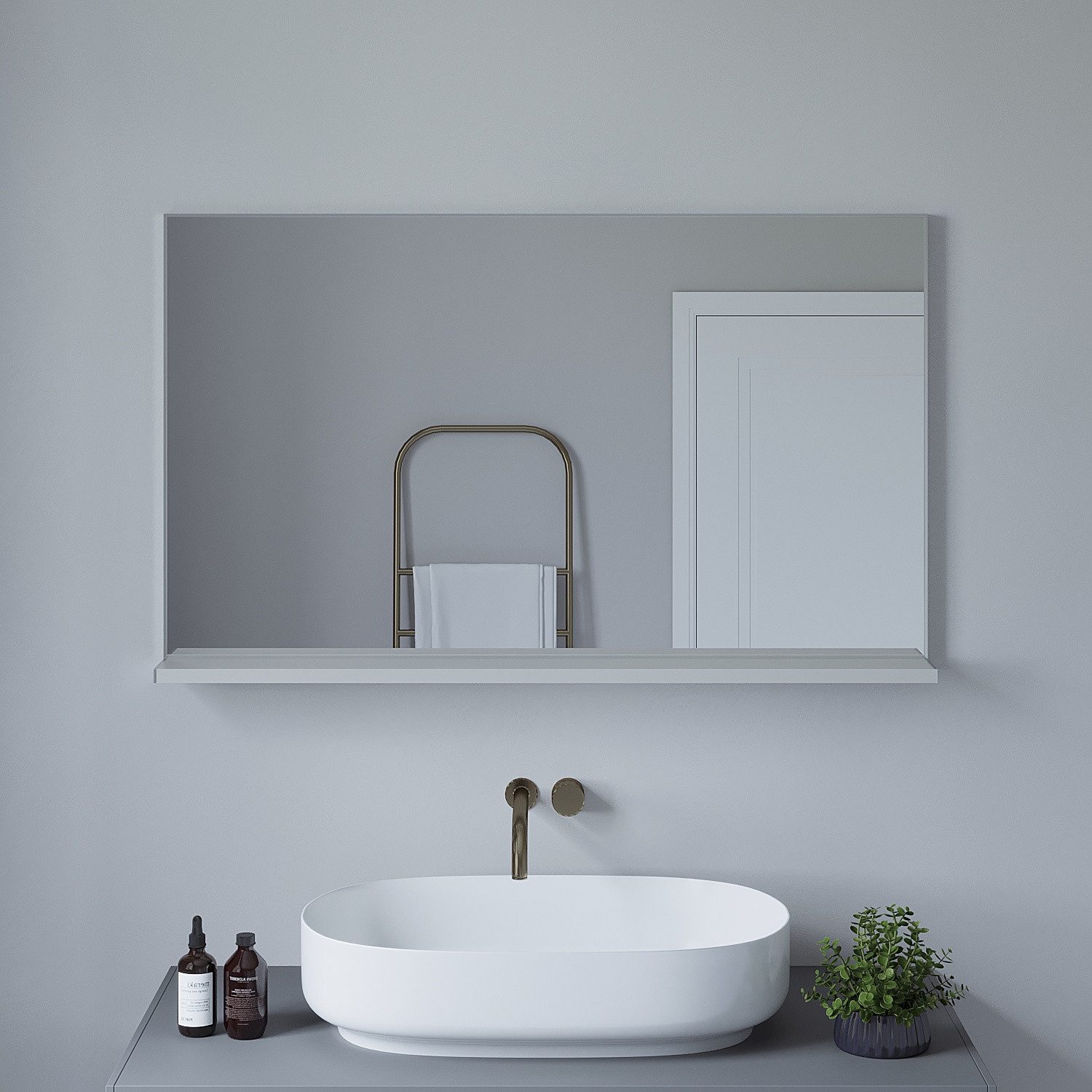 AQUABATOS Badspiegel Spiegel Badezimmer mit Ablage günstig online kaufen