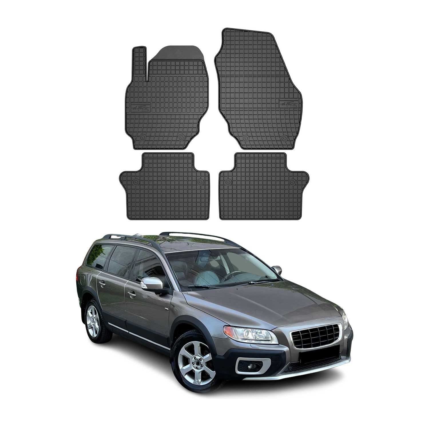 OMAC Auto-Fußmatten für Volvo XC70 2007-2016 Schwarz 4 tlg TPE (4 St), für Volvo XC70 2007-2016 Volvo XC70 2007-2016, Antirutsch,Wasserfest,Einfache Installation