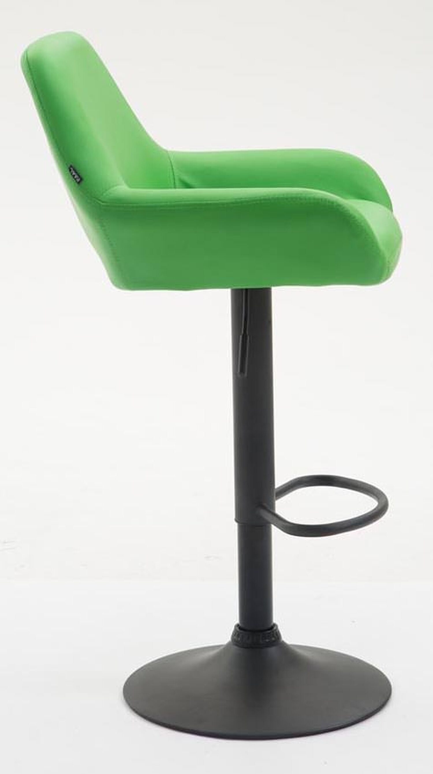 matt Sitzfläche: Rückenlehne - - 2 TPFLiving angenehmer Fußstütze Barstuhl drehbar), St., Grün Kunstleder Metall Bragnum Barhocker & bequemer Theke (Set, Küche Hocker schwarz mit und 360° Sitzfläche für Gestell