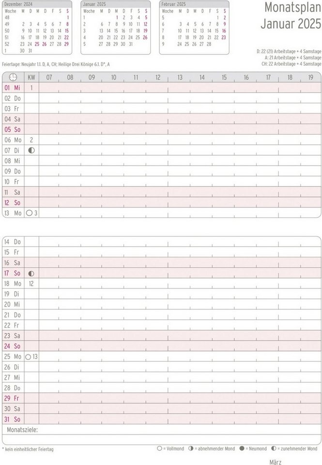 Thumbnail - CHRONOPLAN Terminplaner Brieftaschenplaner A5 102g/qm Kalendarium 2025