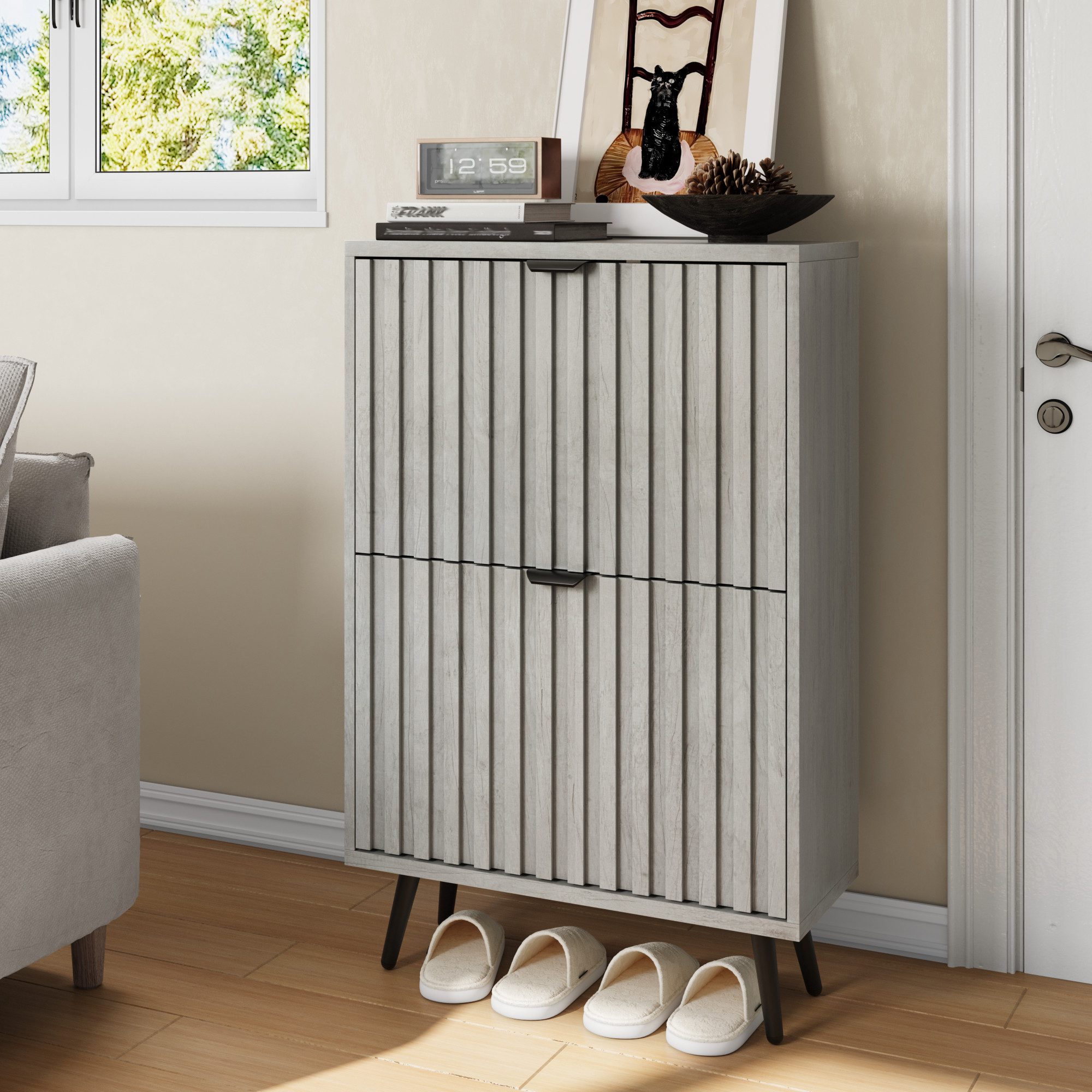 REDOM Schuhschrank Vielseitiger Kipp-Schuhschrank (mit 2 günstig online kaufen