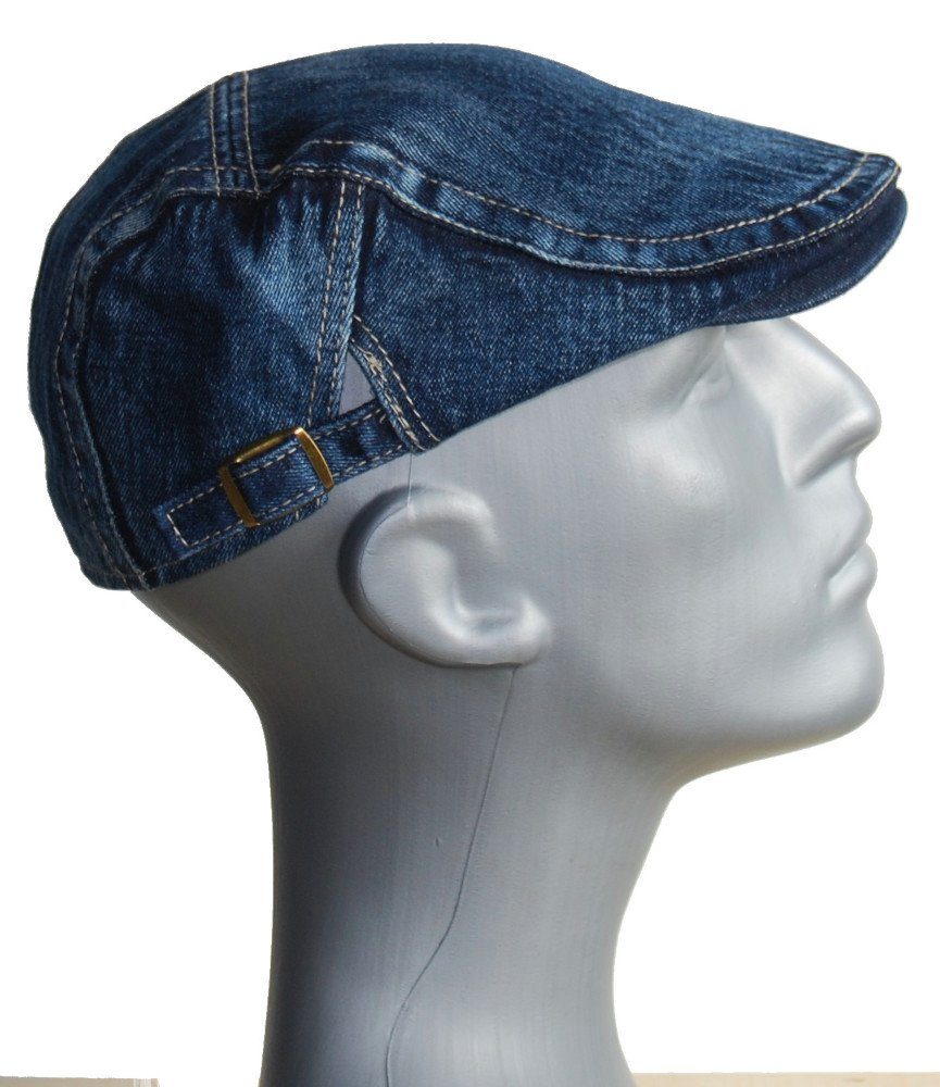 Cool4 Flat Cap Schiebermütze DENIM Jeans Verstellbar
