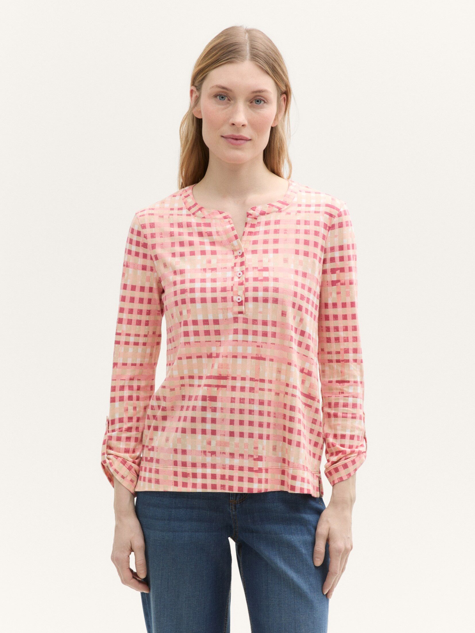 TOM TAILOR T-Shirt Henley Langarmshirt mit günstig online kaufen
