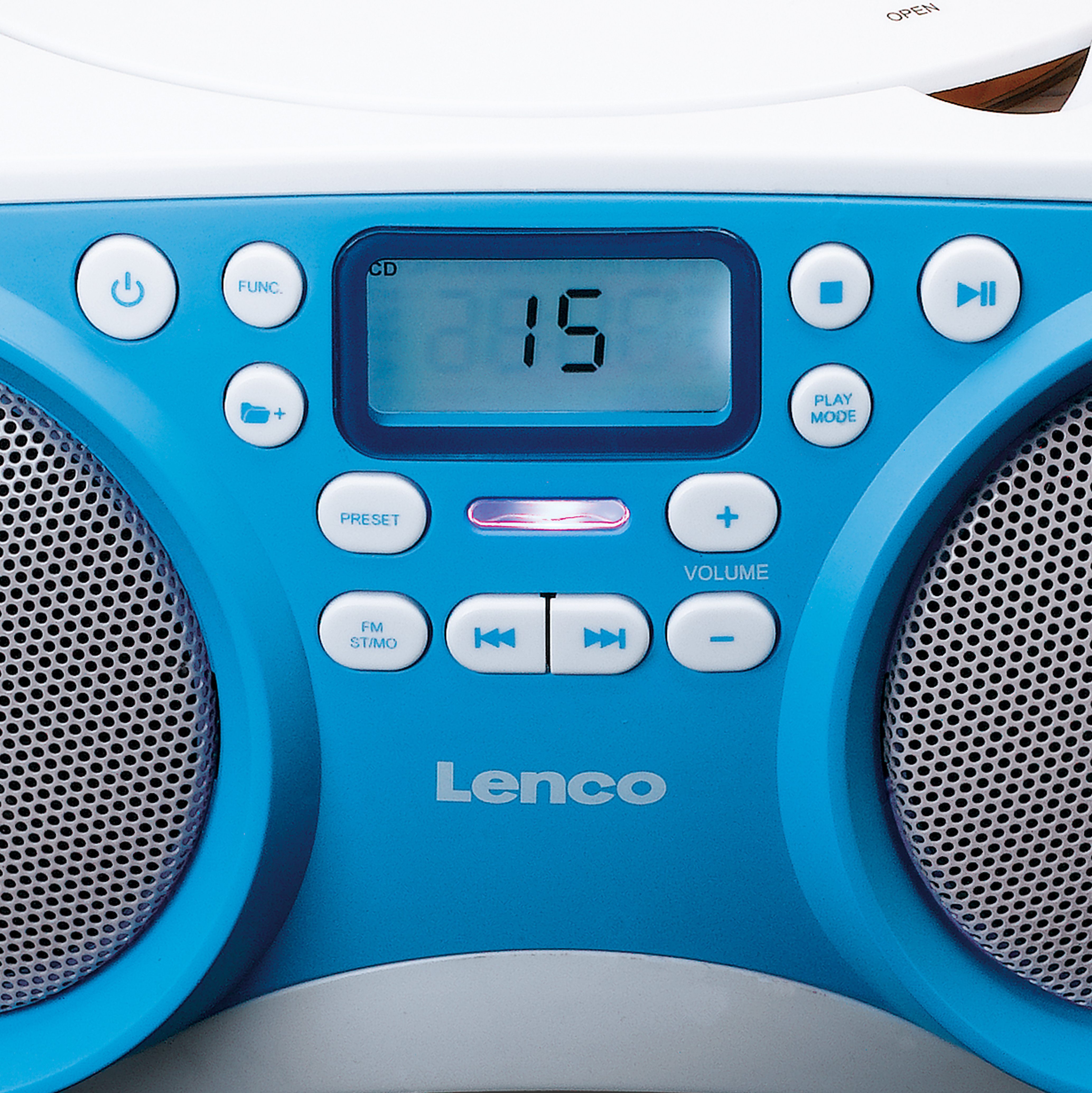 (FM) Lenco Weiß-Blau SCD-301BU CD-Radiorecorder