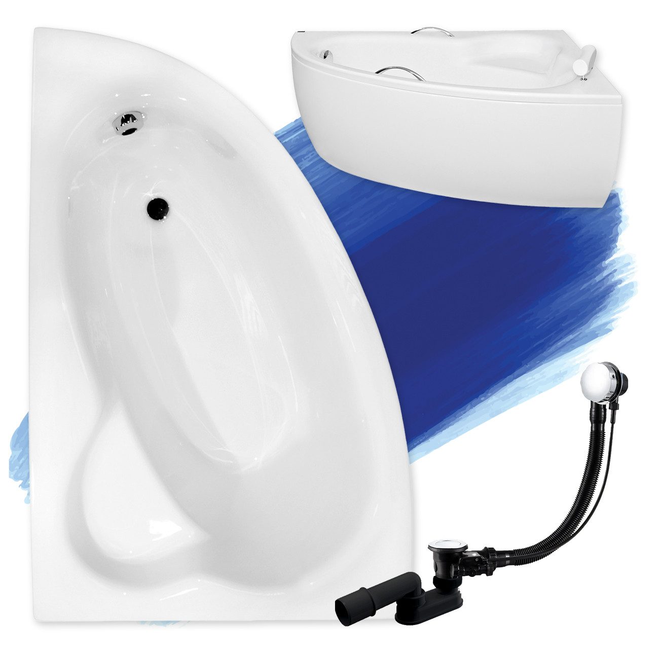KOLMAN Badewanne Eckbadewanne Natalia 150x100, (Links/Rechts), günstig online kaufen
