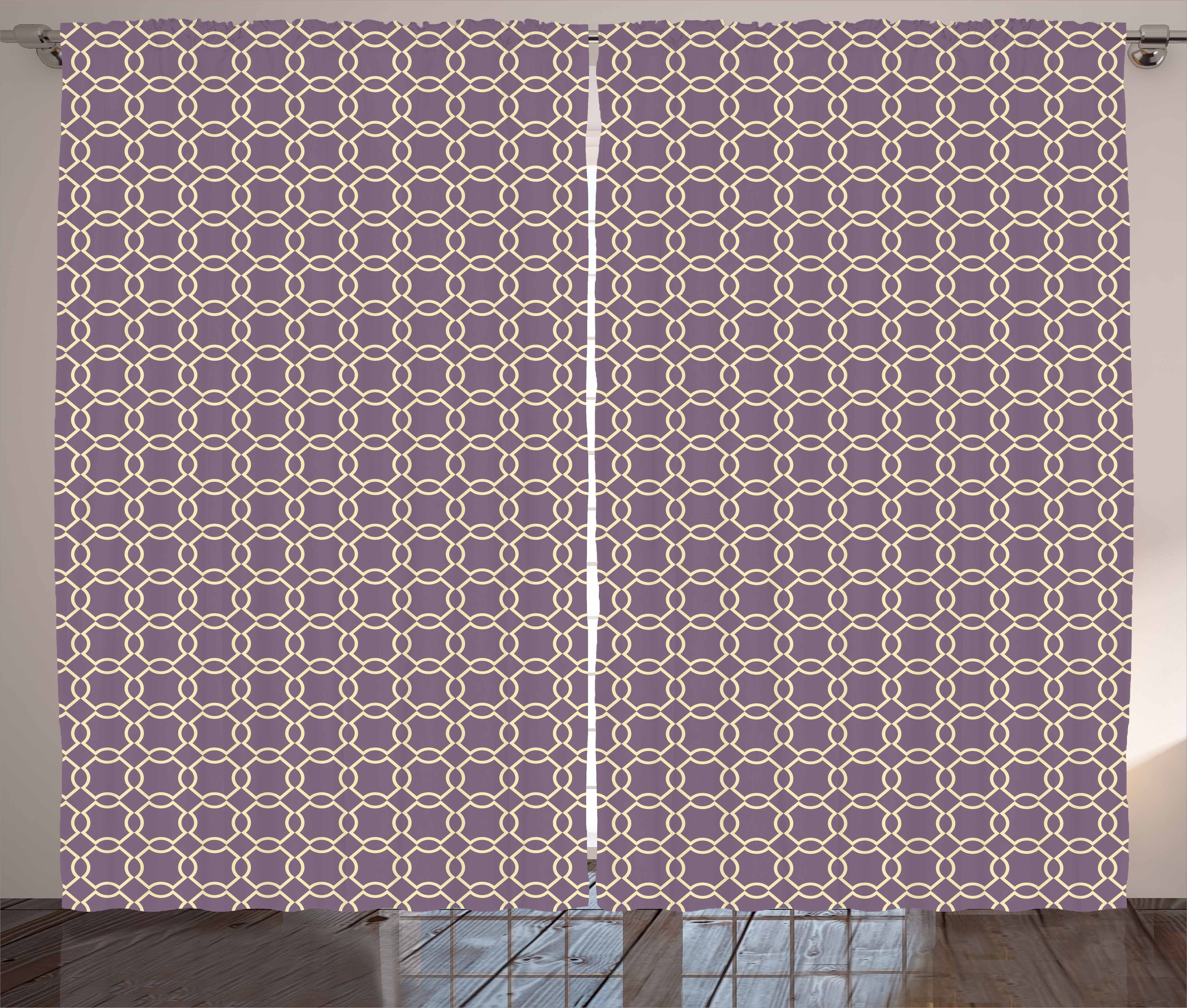 Gardine Schlaufen Haken, Vorhang mit Schlafzimmer Linien und Vivid Geometrisch Kräuselband Abakuhaus, Abstrakte