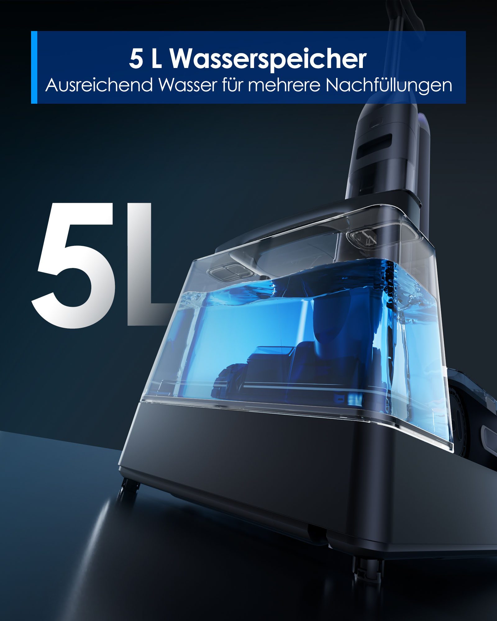 Tineco Nass-Trocken-Sauger FLOOR ONE Station S9 Artist mit 5 Liter Frischwasserstation, 230 W, 110° Grad Heißluft-Trocknung, 22.000 pa Saugleistung