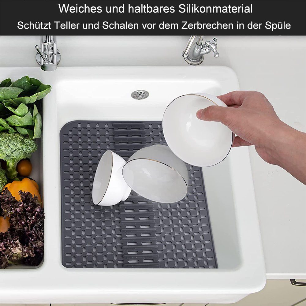 Schutzeinlage Spülbeckenmatte NUODWELL Schubladeneinsatz Küchen-Abtropfuntersetzer Silikon