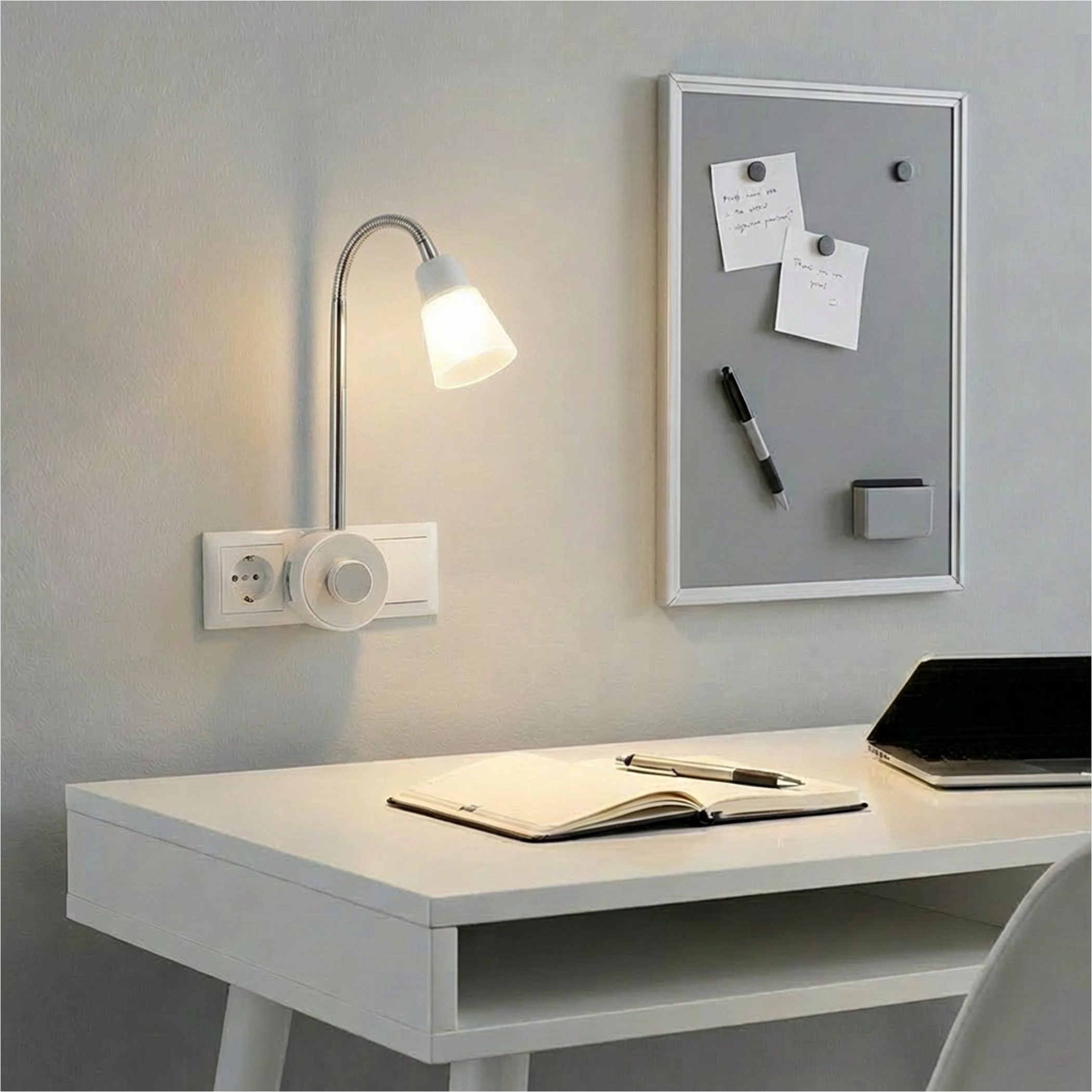SEBSON LED Steckdosenleuchte LED Steckdosenlampe dimmbar und flexibel - 2W 160lm warmweiß, LED fest integriert, warmweiß