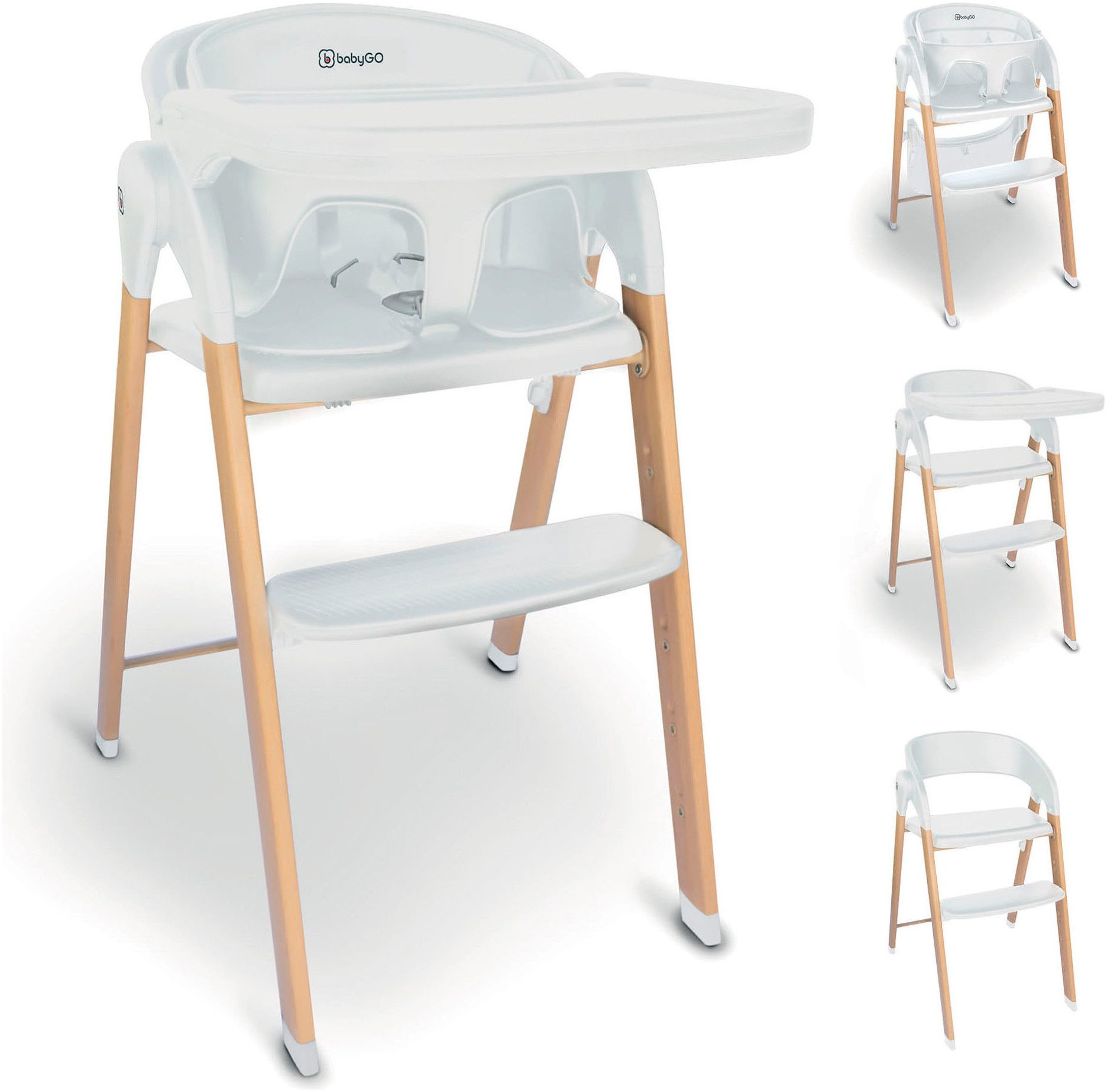 BabyGo Kombihochstuhl Levels, white wood optic, günstig online kaufen