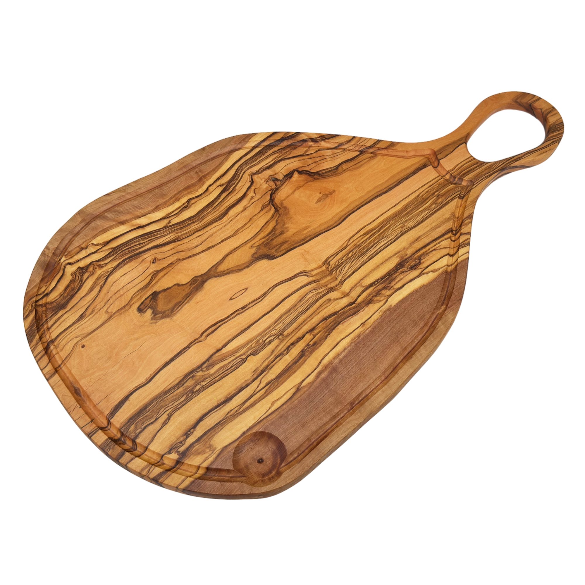 medina mood Servierbrett mit Griff und Saftrille The Buffet, aus Olivenholz