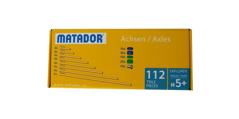 Matador MATADOR 11220 - Explorer Achsen-Set, 112 Teile, Baukasten-Erweiteru... Konstruktions-Spielset