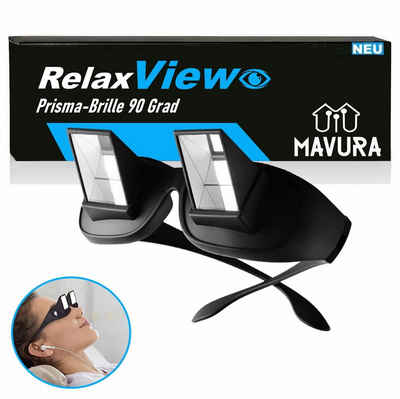 MAVURA Brille RelaxView Prisma Brille 90 Grad Brille Spiegelbrille Winkelbrille, Liegebrille mit Blickwinkel-Funktion ohne Stärke