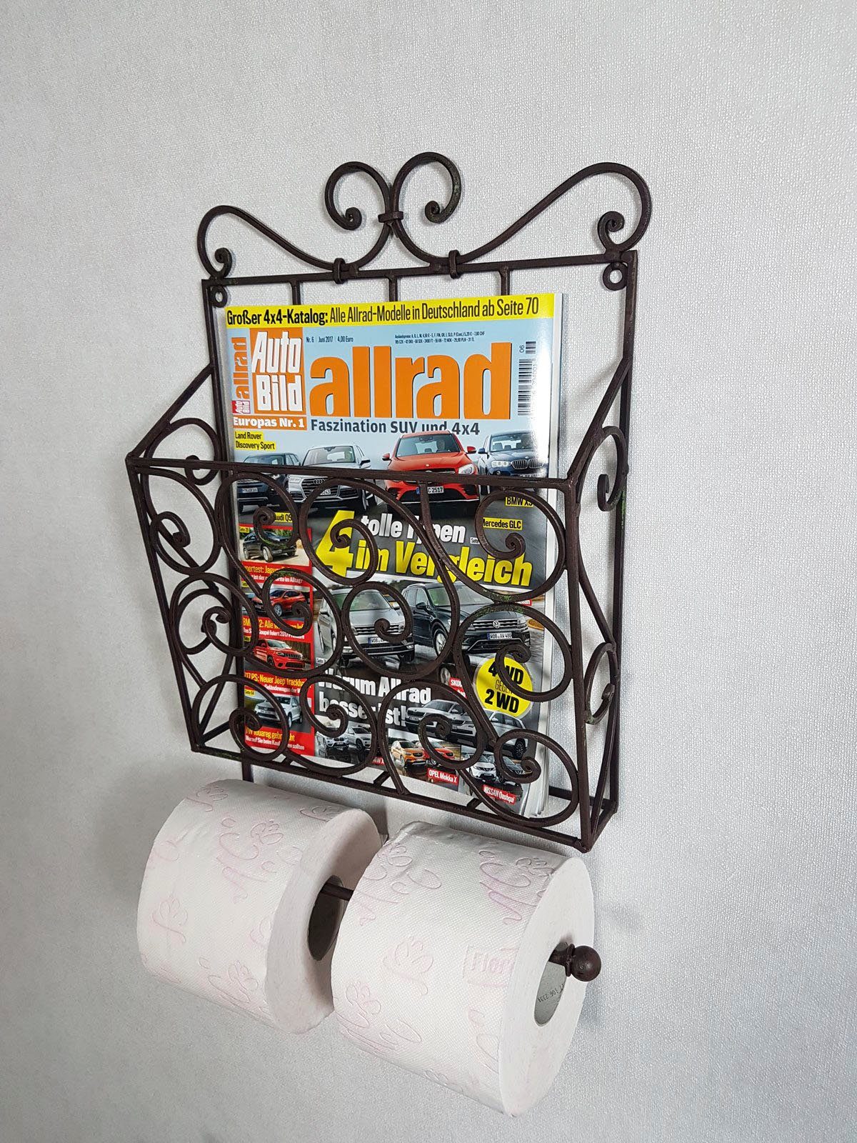 Ambiente Haus Deko-Wandregal Zeitungs-/Toilettenrollenhalter, vintage, 1-tl günstig online kaufen