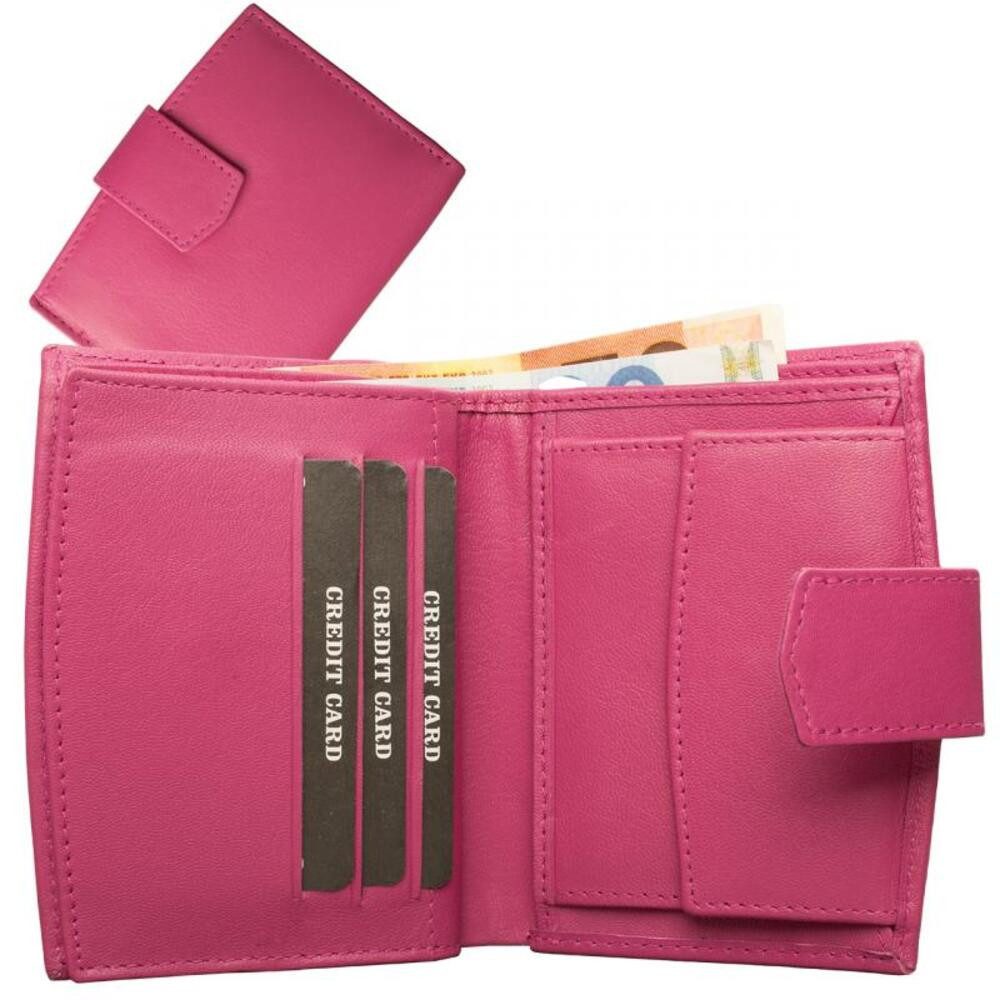 Geldbörse Geldbörse mit Außenriegel Nappa-Leder Kombibörse pink (1-tlg) günstig online kaufen