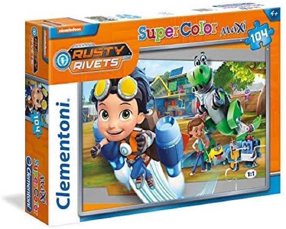 Clementoni® Puzzle Roboter, Supercolor, Kinder Puzzle, Maxi, Rusty Rivets, Puzzleteile, Rätzel / Motorik / Konzentration Spiel