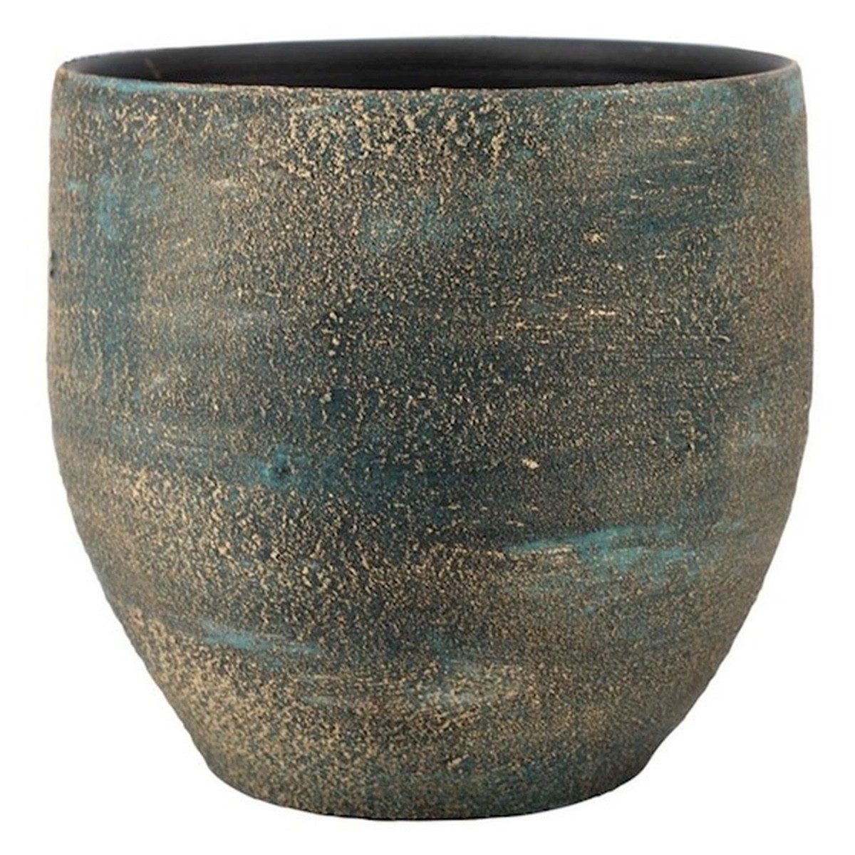 INNA-Glas Blumentopf Keramik Blumentopf, Farbverlauf, blau-Gold, 20 cm, Ø 20 cm