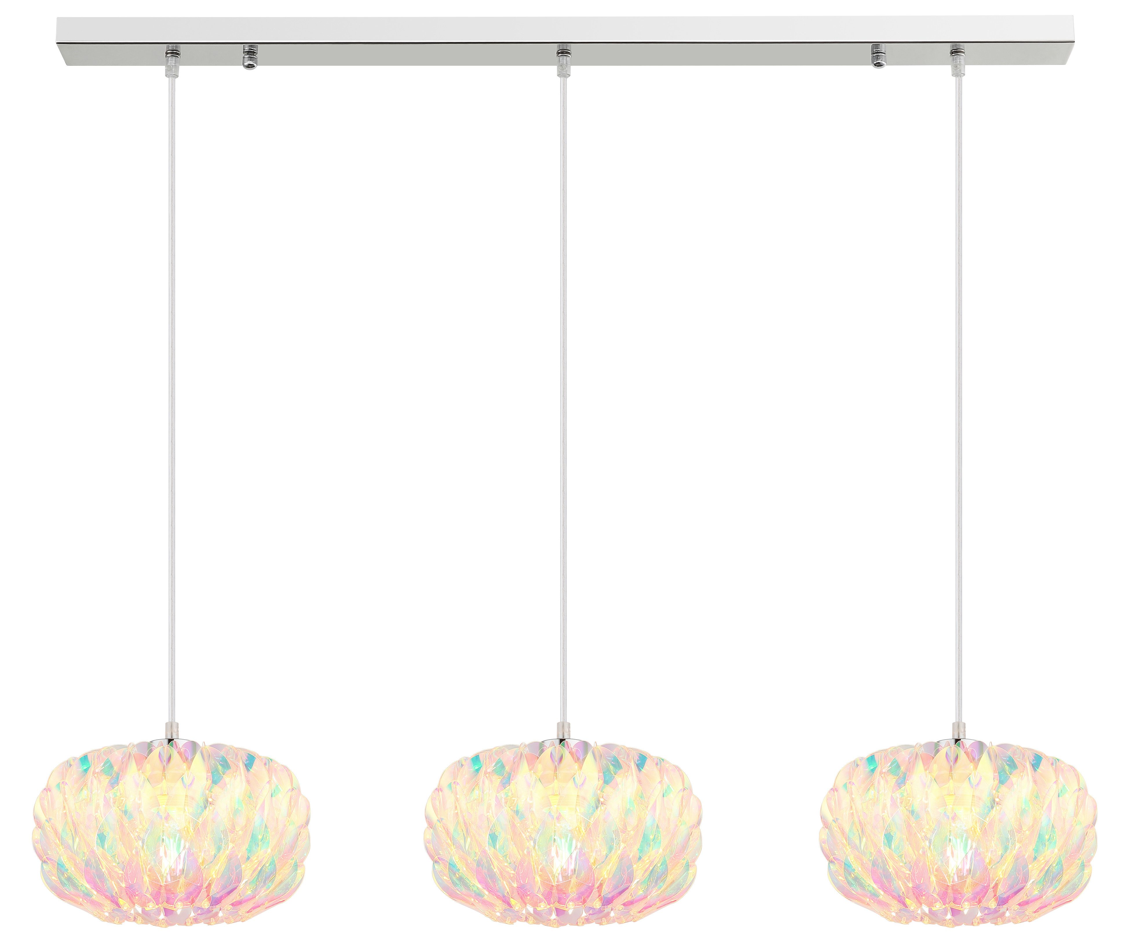 GLOBO LIGHTING Hängeleuchte JUANA, ohne Leuchtmittel, Verchromte Hängeleuchte mit Klarglas, modern & flexibel