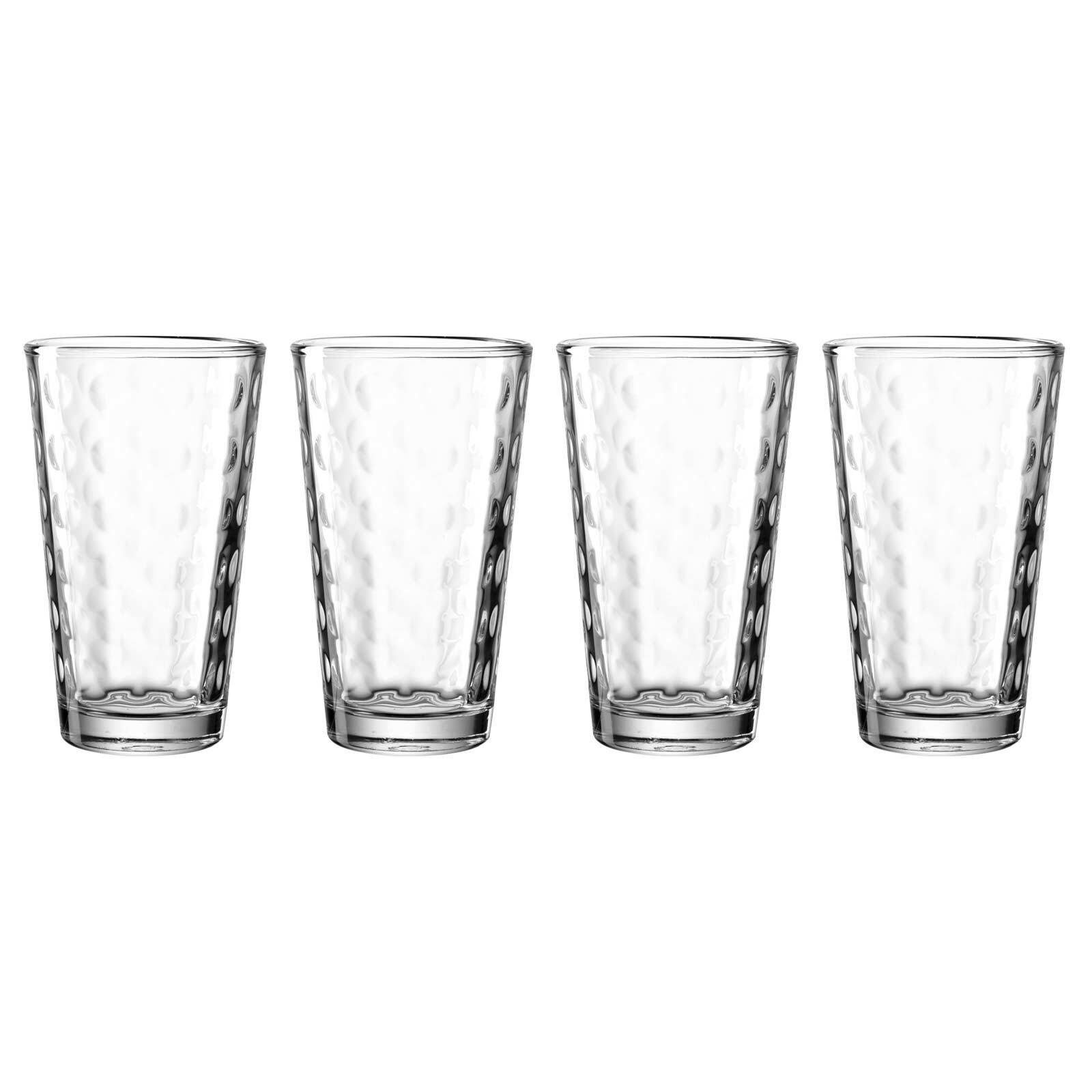 LEONARDO Glas Optic Trinkgläser 540 ml 4er Set, Glas