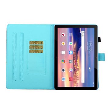 Wigento Tablet-Hülle Für Huawei MediaPad T5 10.1 Zoll Motiv 82 Tablet Tasche Kunst Leder Hülle Etuis